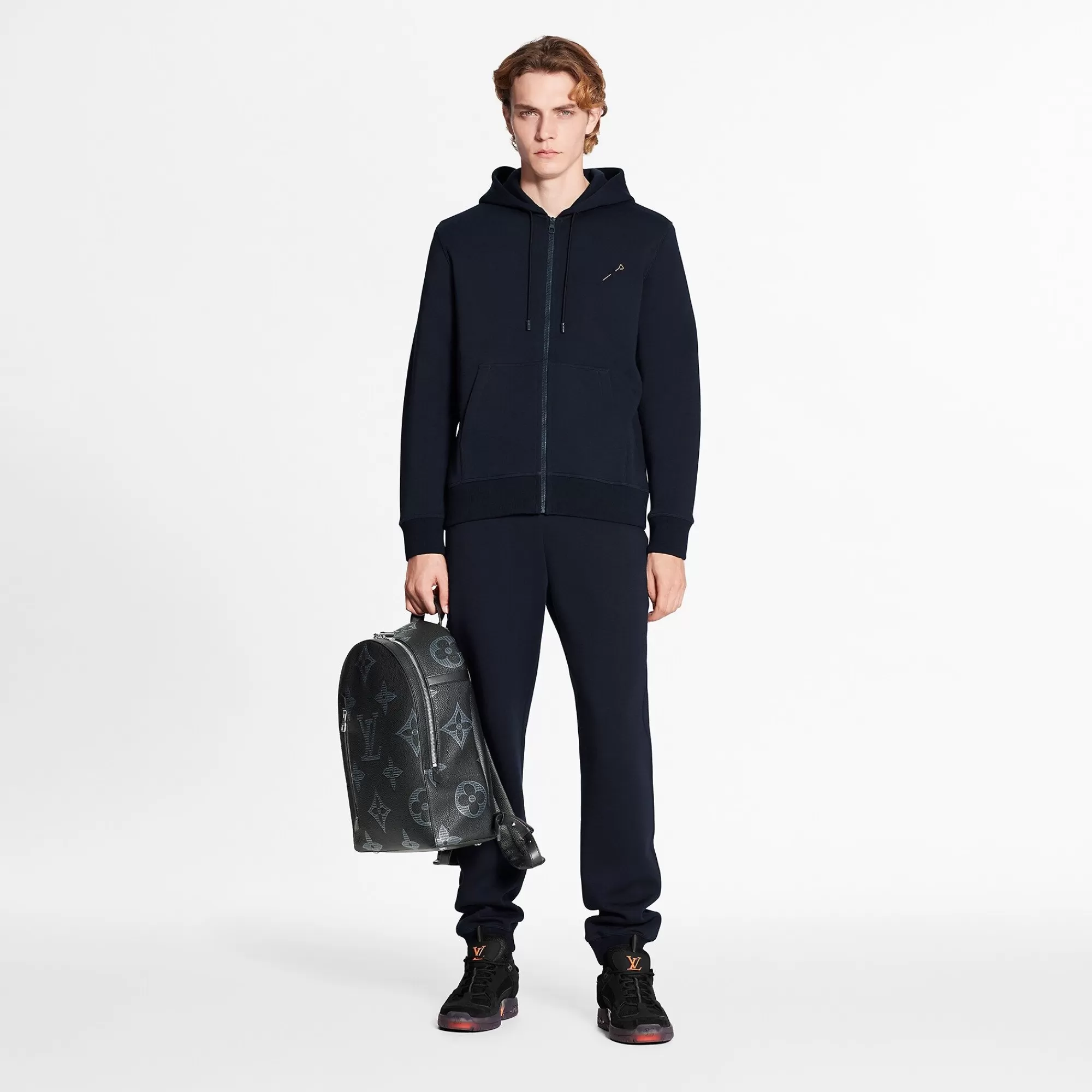 Shop Louis Vuitton Double Face Travel Hoodie Night Blue