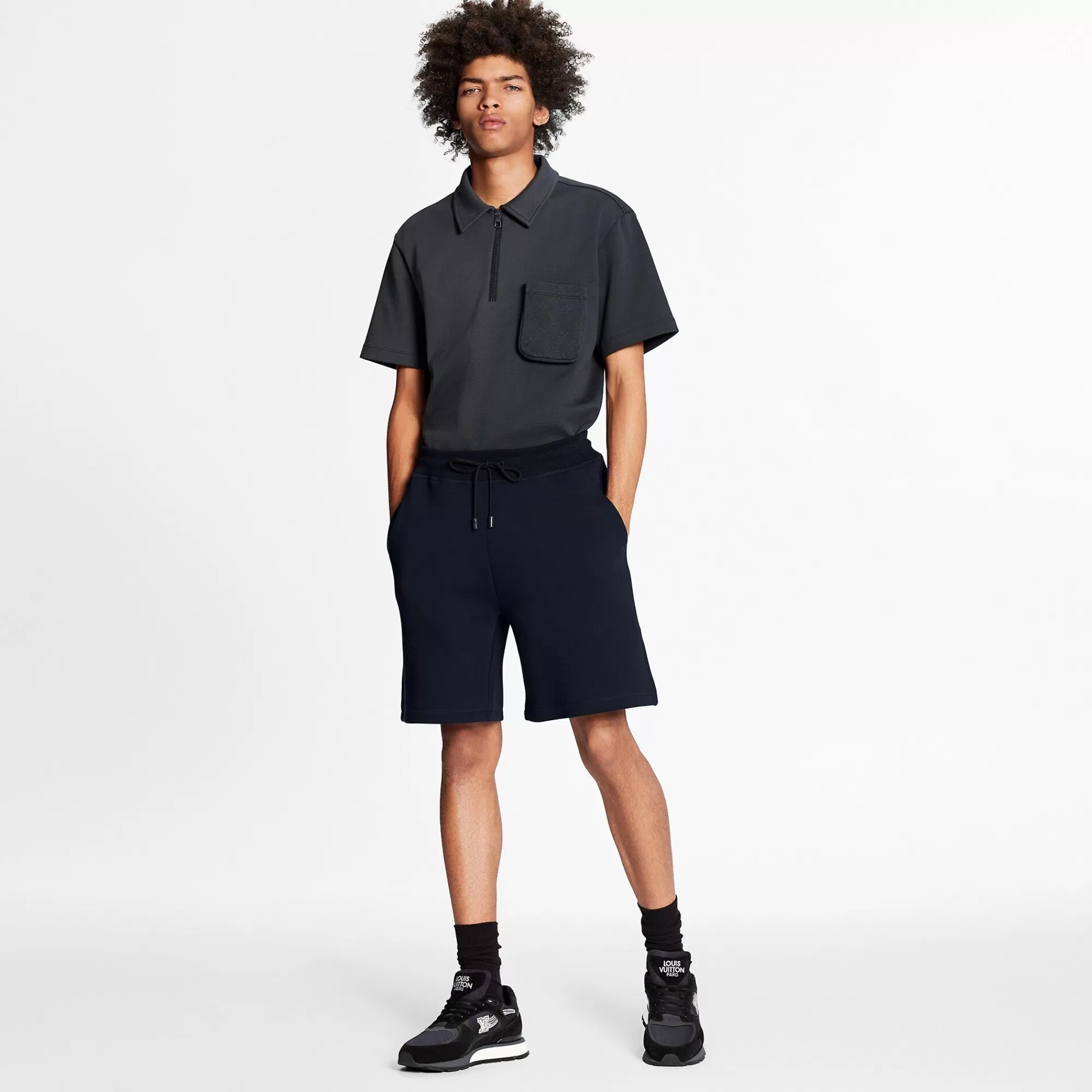 Hot Louis Vuitton Double Face Travel Shorts Night Blue
