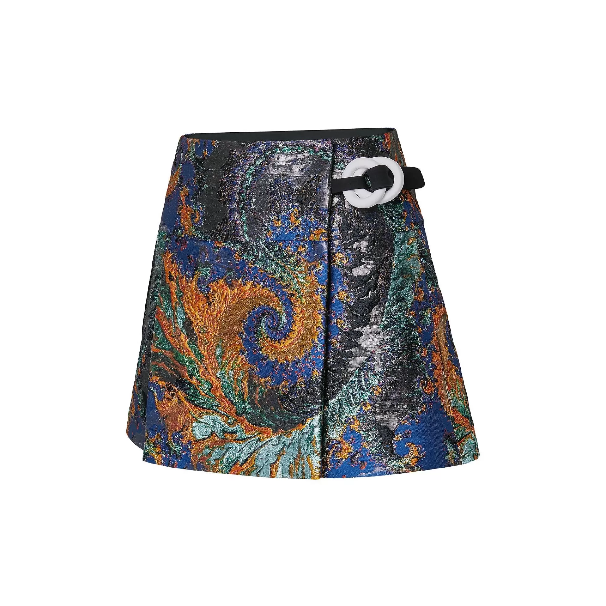 Sale Louis Vuitton Double Ring Lurex Jacquard Mini Wrap Skirt