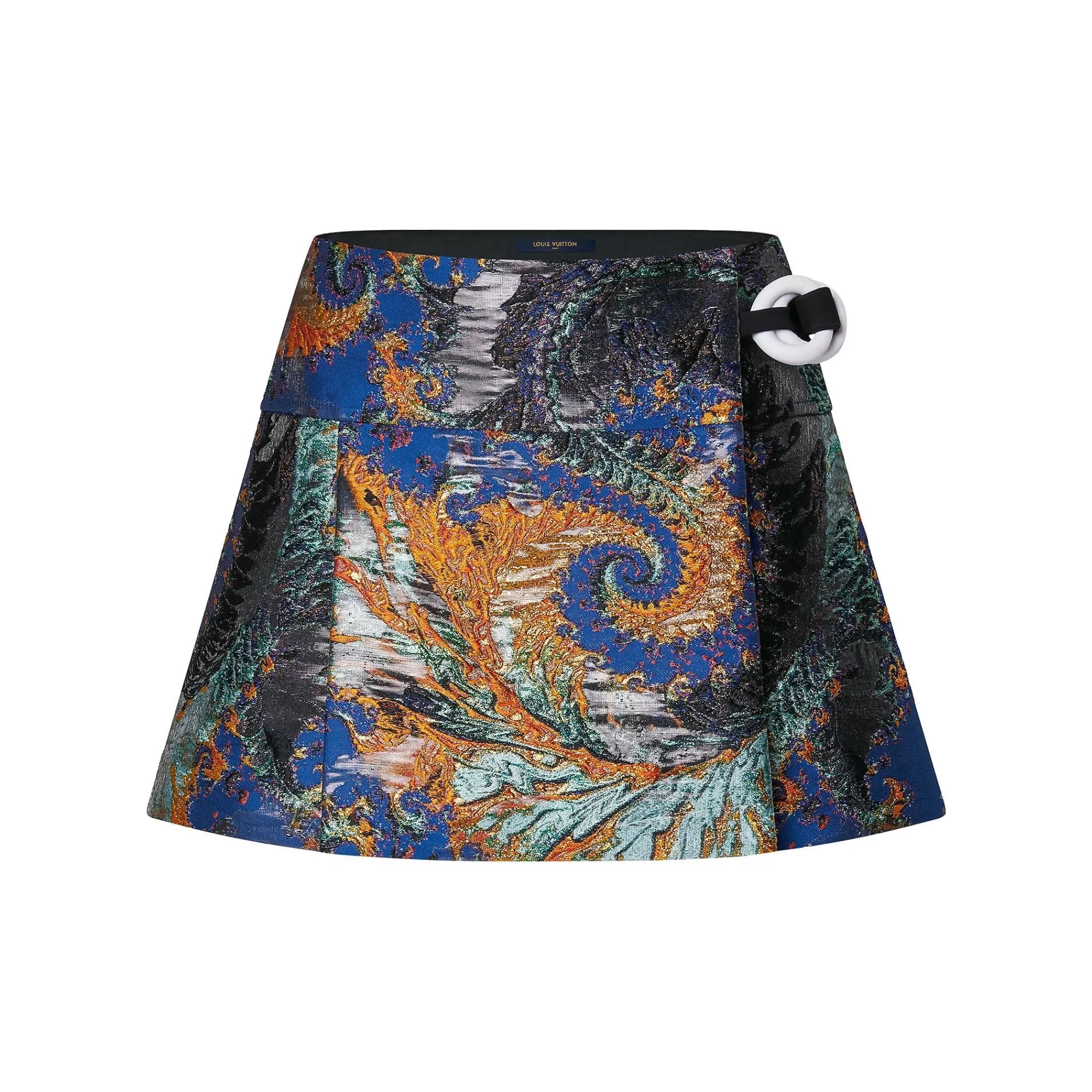 Sale Louis Vuitton Double Ring Lurex Jacquard Mini Wrap Skirt