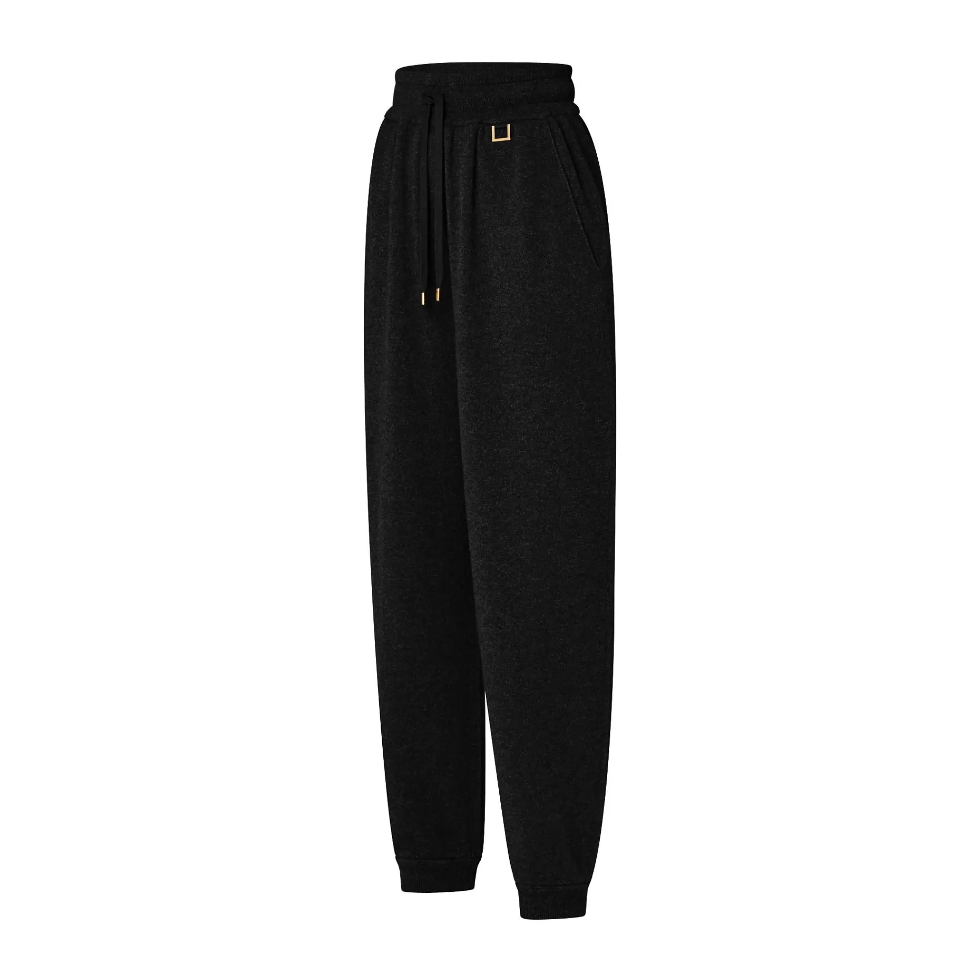 Outlet Louis Vuitton D-Ring Detail Cashmere Jogging Pants Black