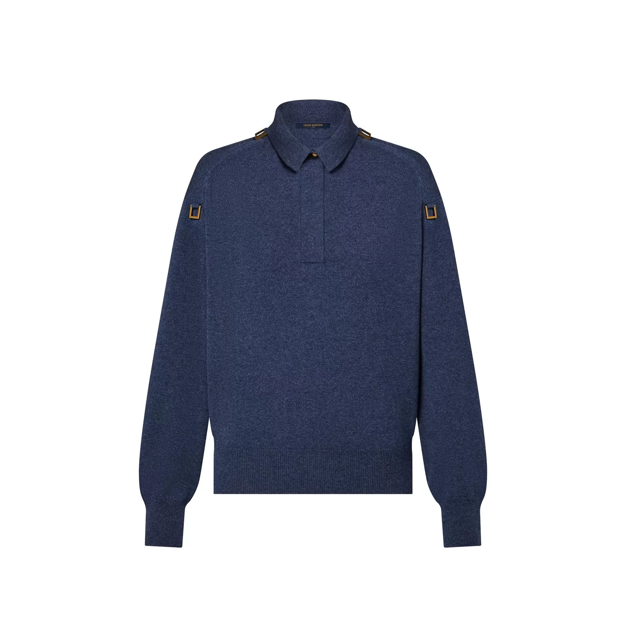 Fashion Louis Vuitton D-Ring Detail Cashmere Polo Pullover