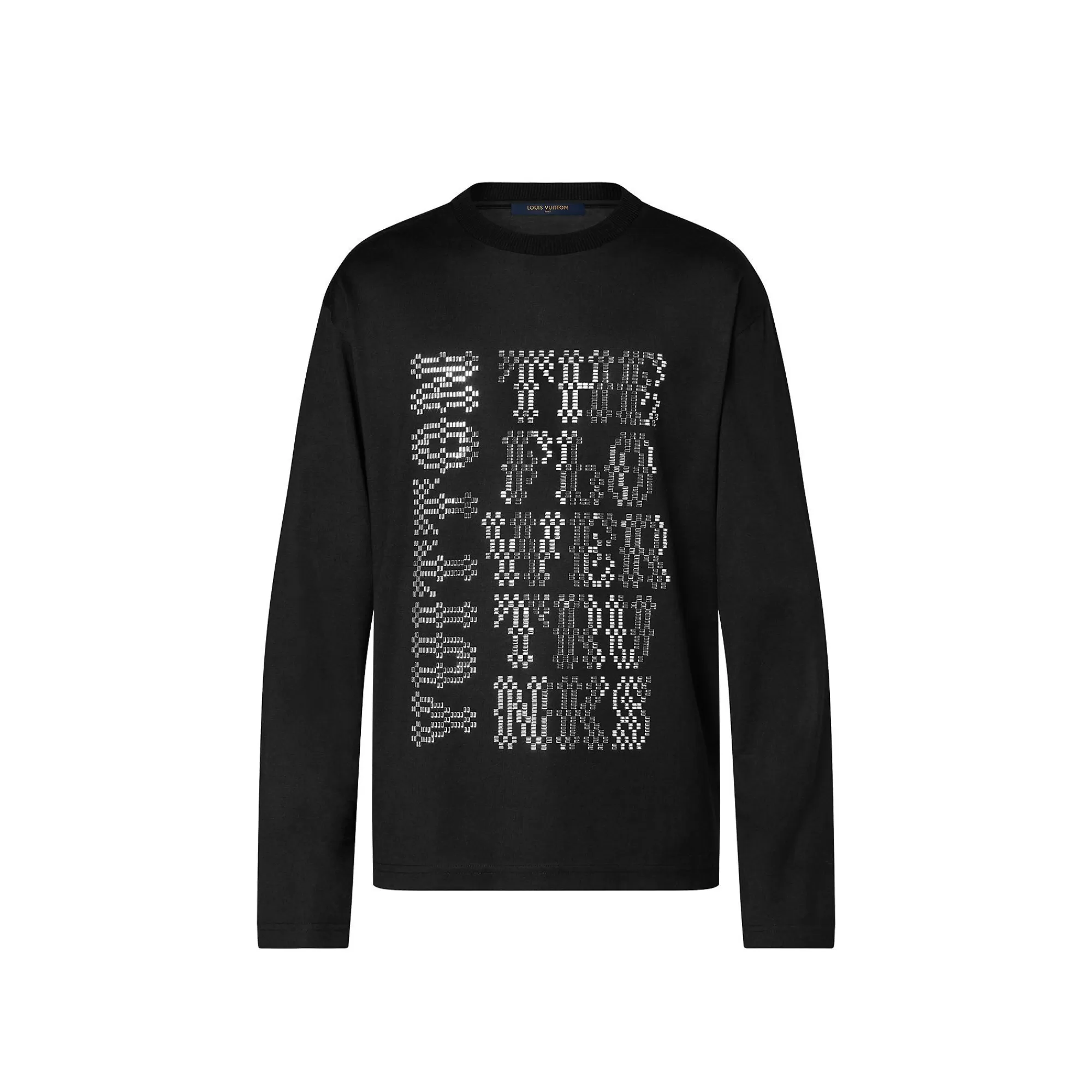 Clearance Louis Vuitton Embellished Long-Sleeved Wool T-Shirt