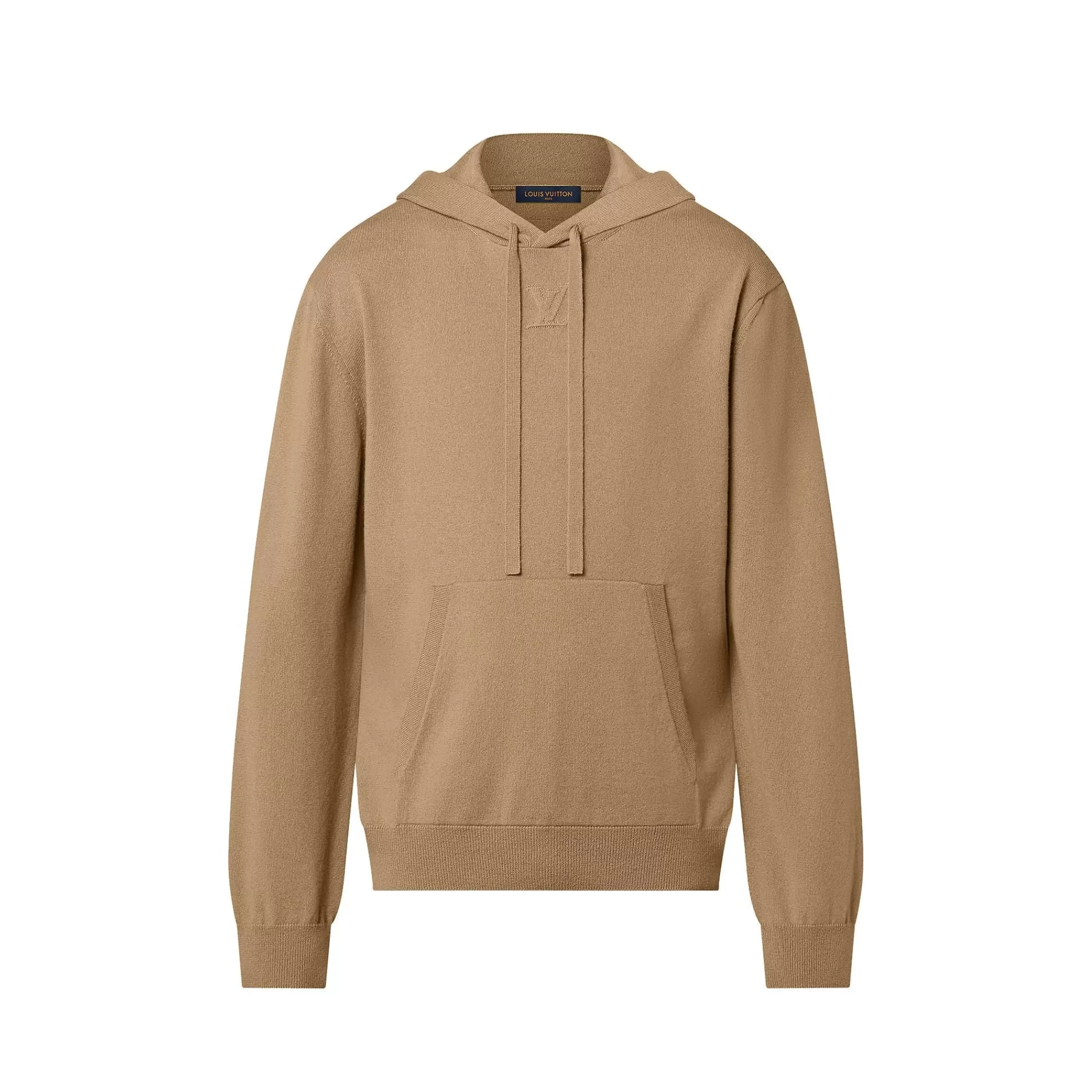 Hot Louis Vuitton Embossed Lv Cashmere Hoodie Grey Beige