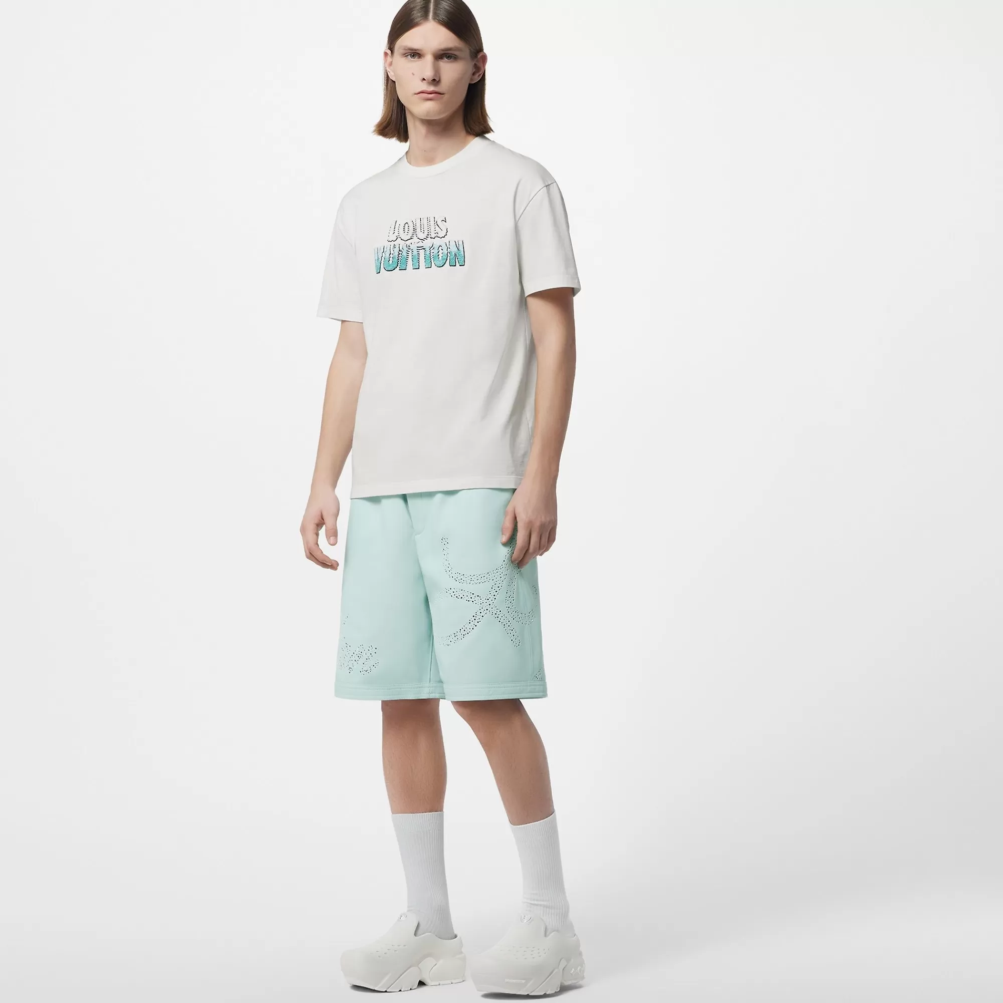 Best Louis Vuitton Embroidered Beads Cotton T-Shirt