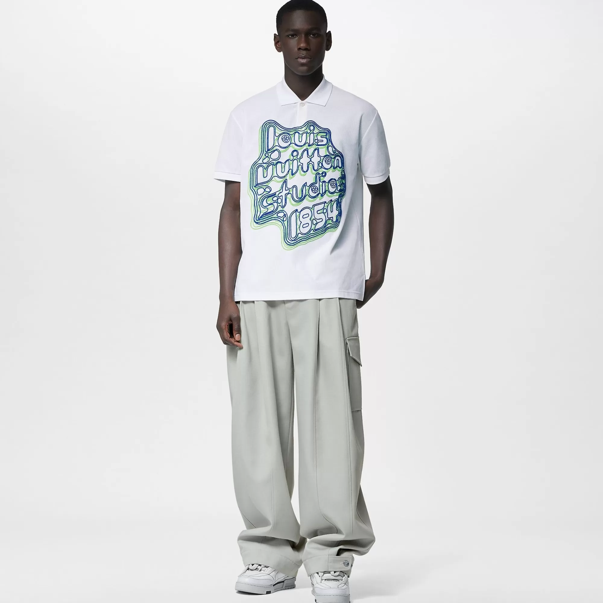 Best Louis Vuitton Embroidered Cotton Pique Polo Optical White