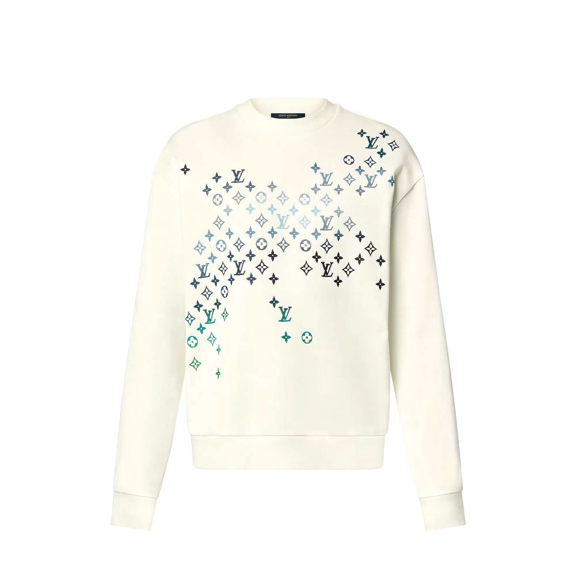 Hot Louis Vuitton Embroidered Cotton Sweatshirt Milk White