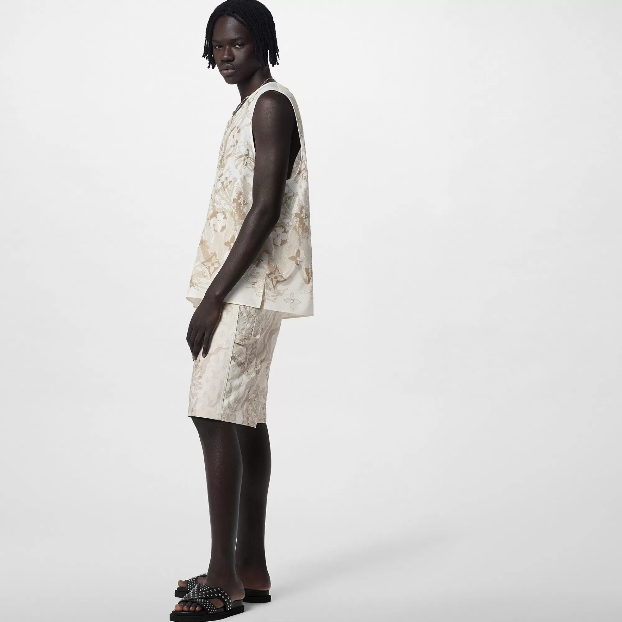 Fashion Louis Vuitton Embroidered Cotton Tanktop