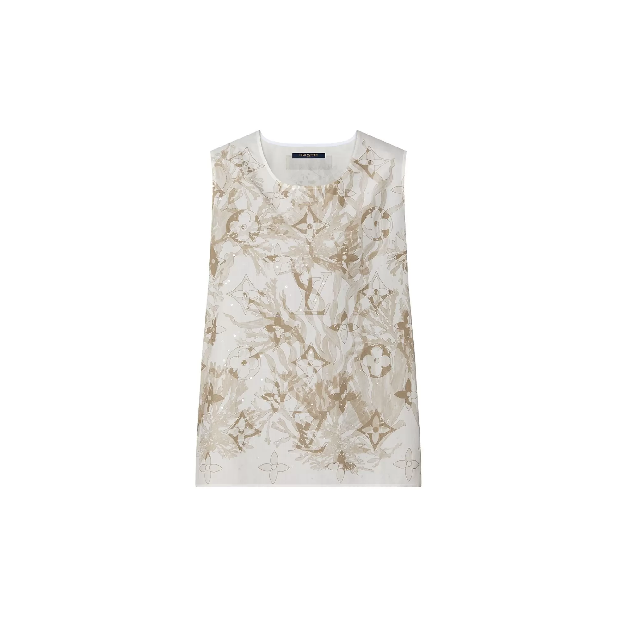 Fashion Louis Vuitton Embroidered Cotton Tanktop