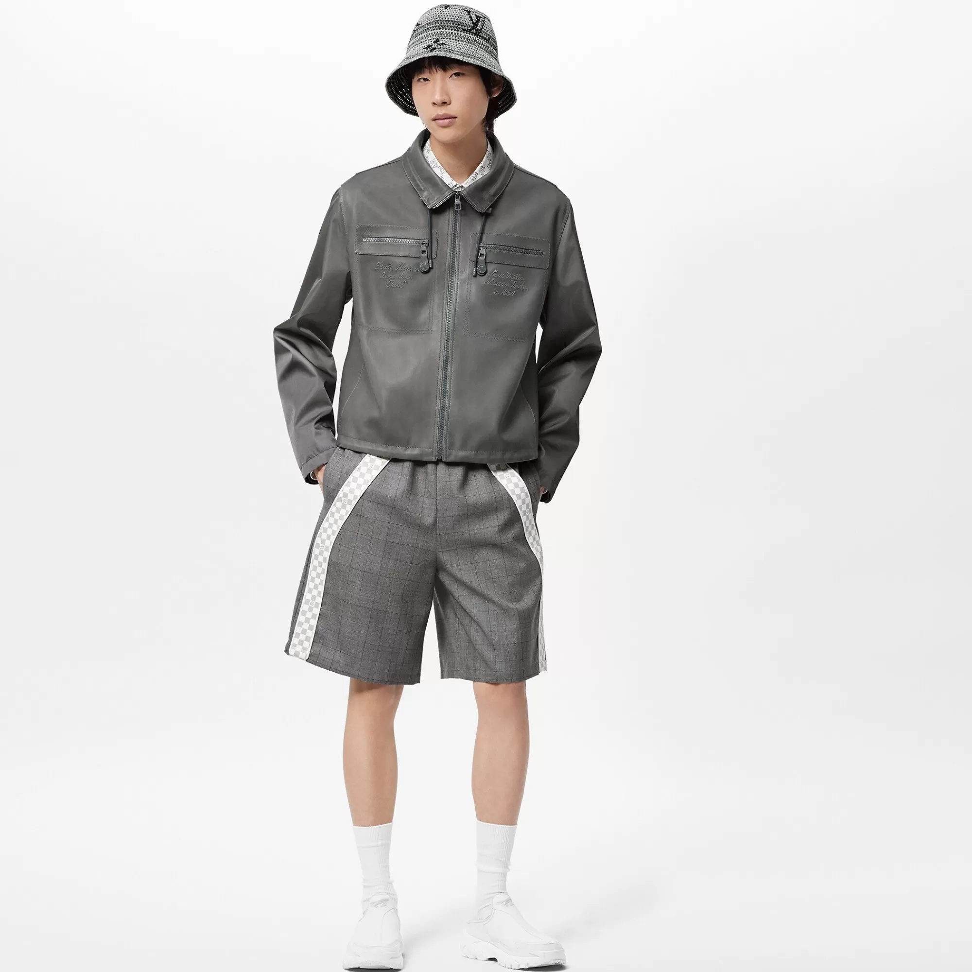 Cheap Louis Vuitton Embroidered Leather Mix Blouson