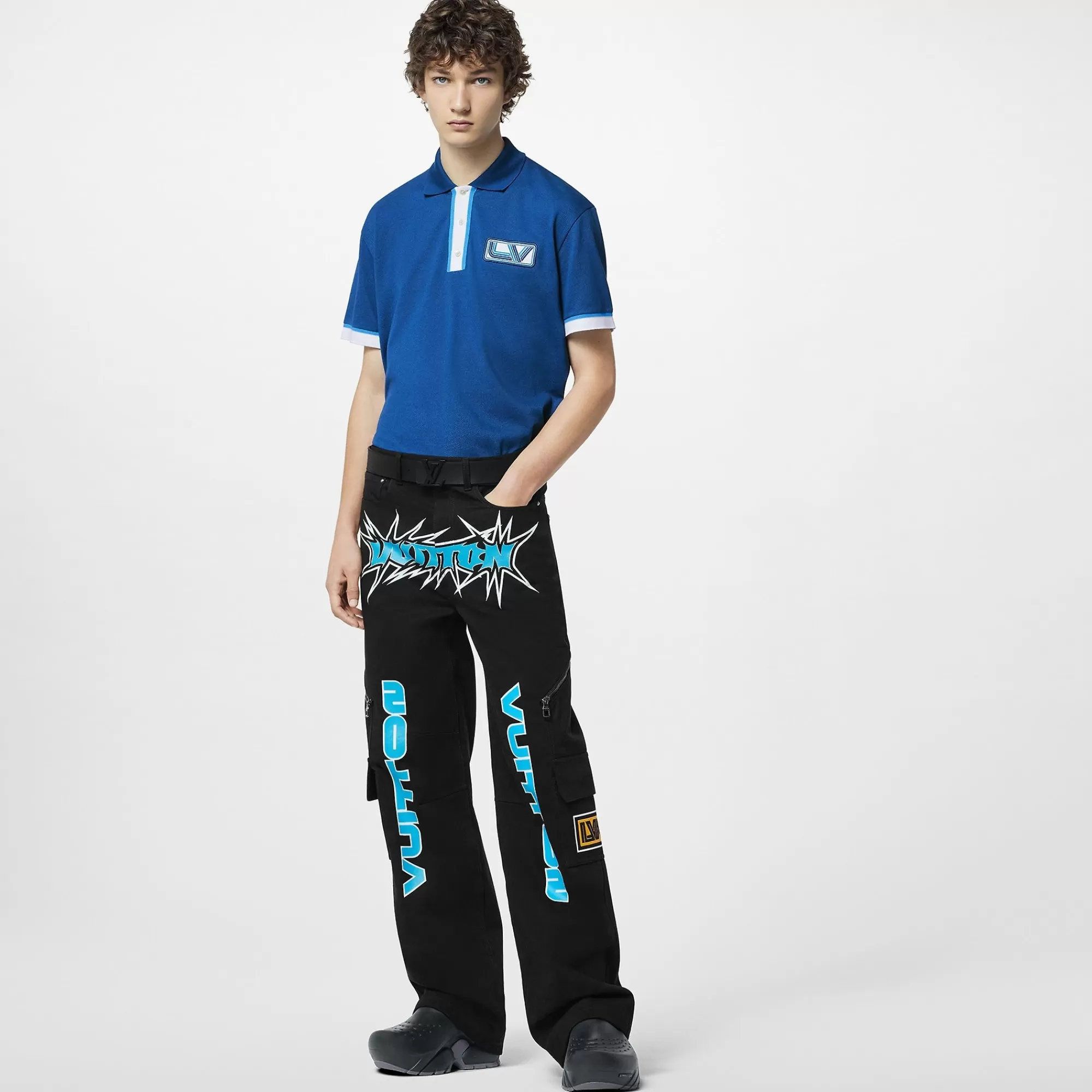 Fashion Louis Vuitton Embroidered Signature Cotton Polo