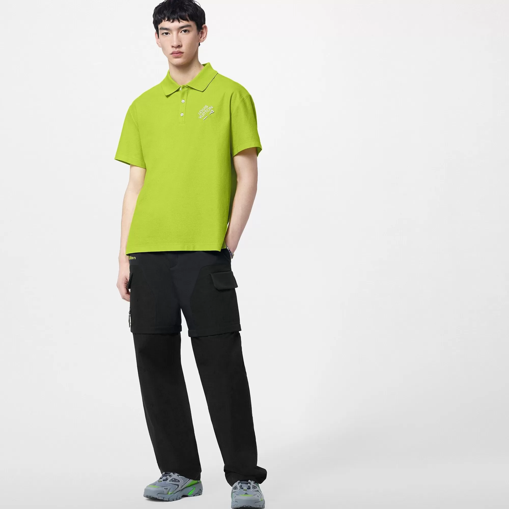 Flash Sale Louis Vuitton Embroidered Signature Cotton Polo Anise