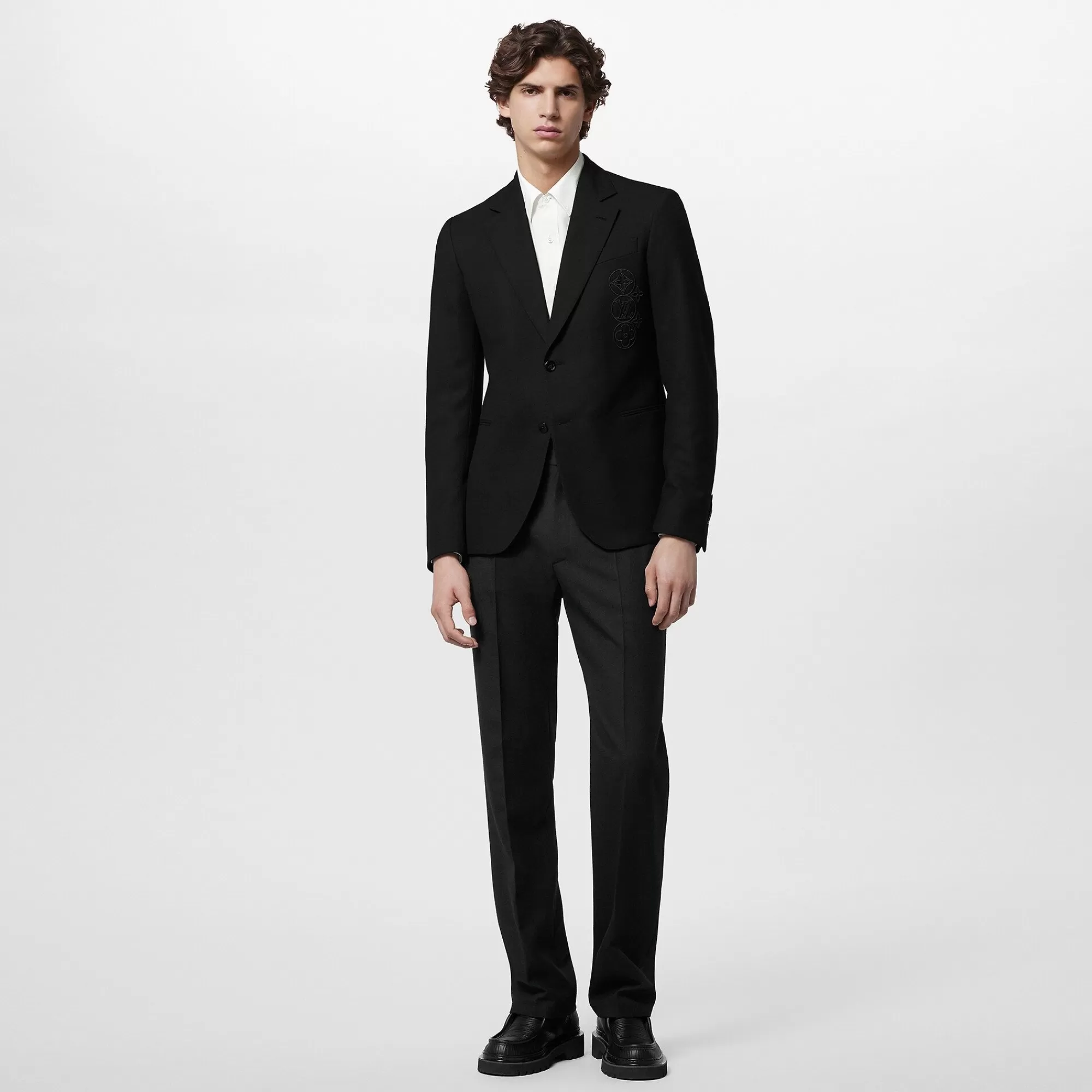 Hot Louis Vuitton Embroidered Signature Wool Pont Neuf Jacket Black