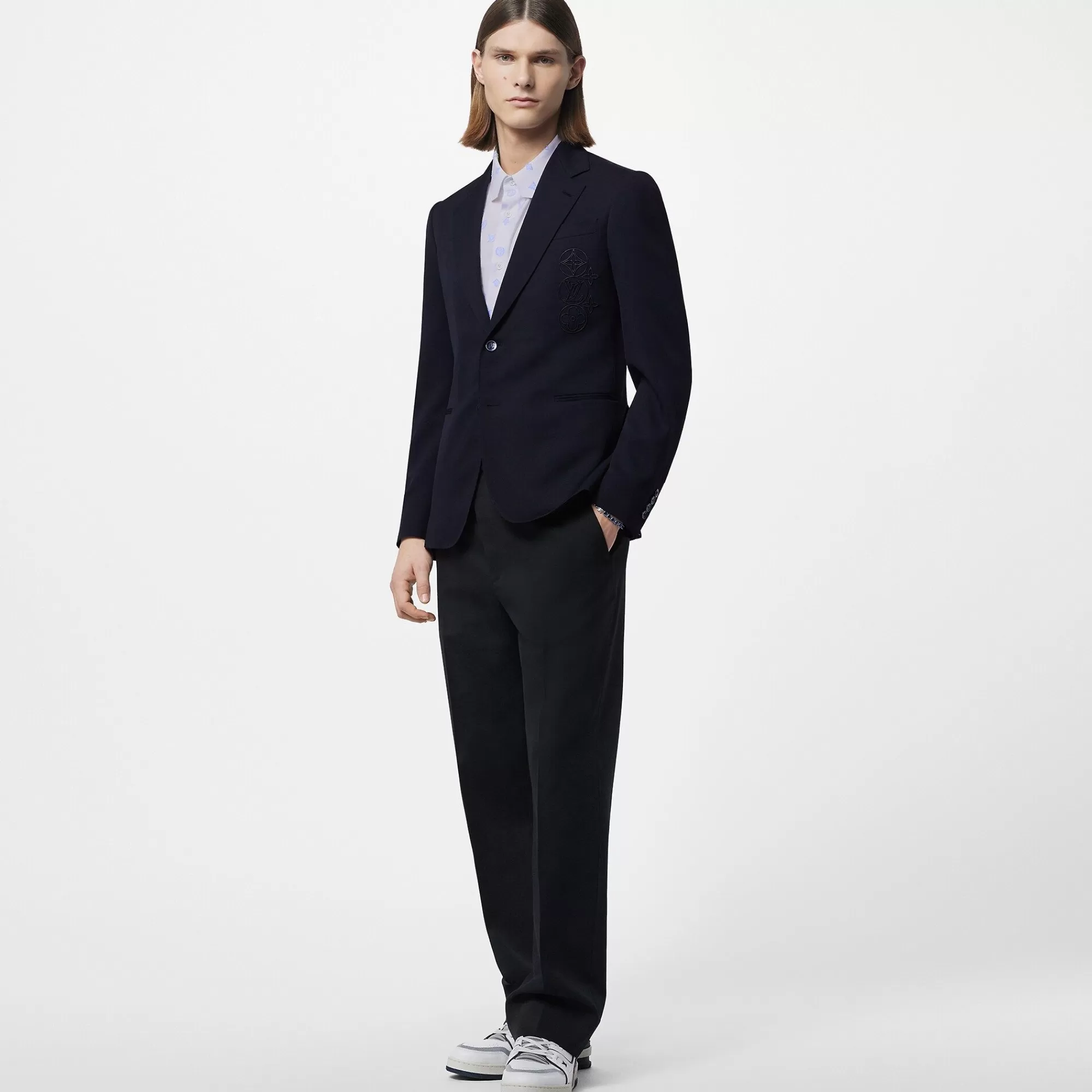 Cheap Louis Vuitton Embroidered Signature Wool Pont Neuf Jacket