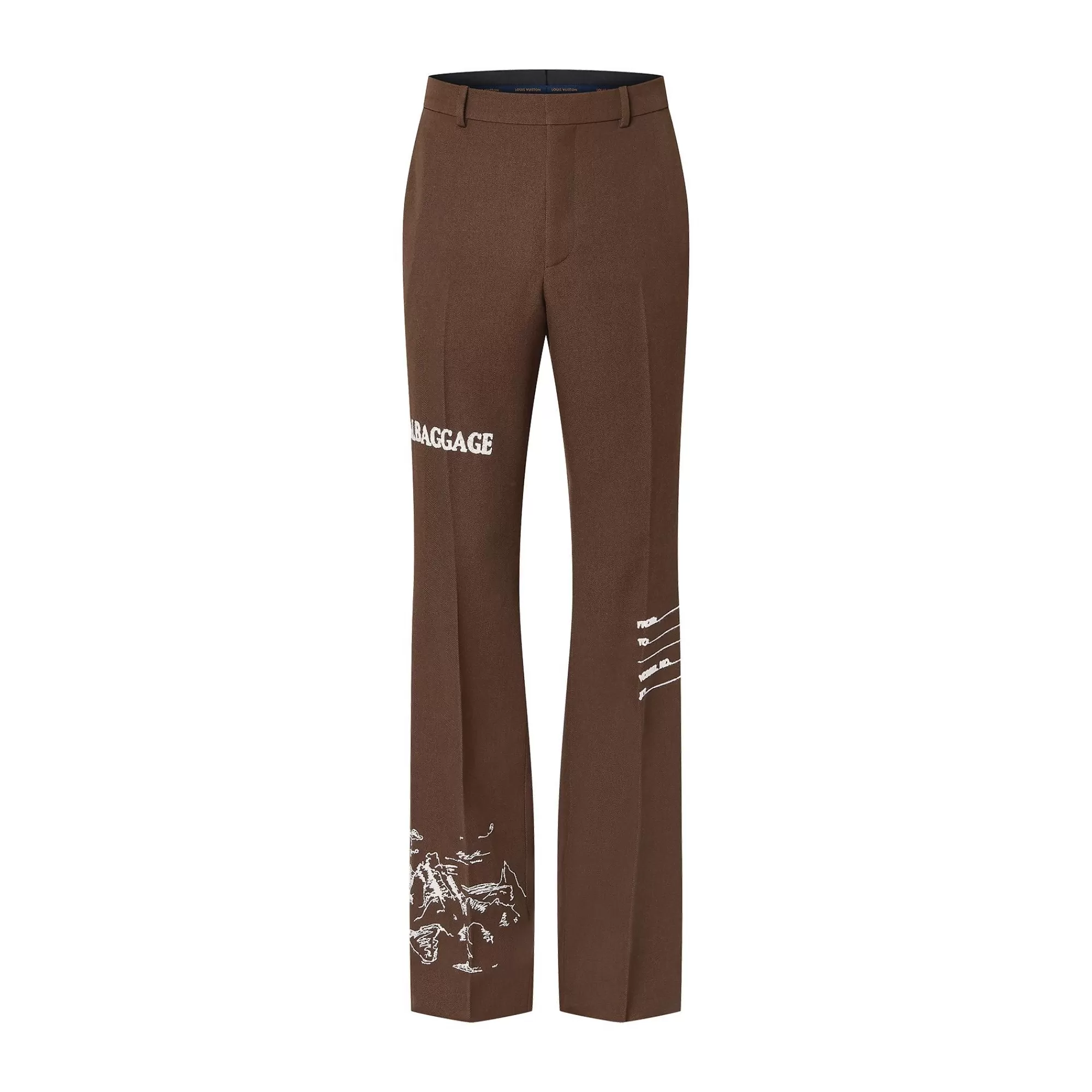 Discount Louis Vuitton Embroidered Tailored Wool Pants