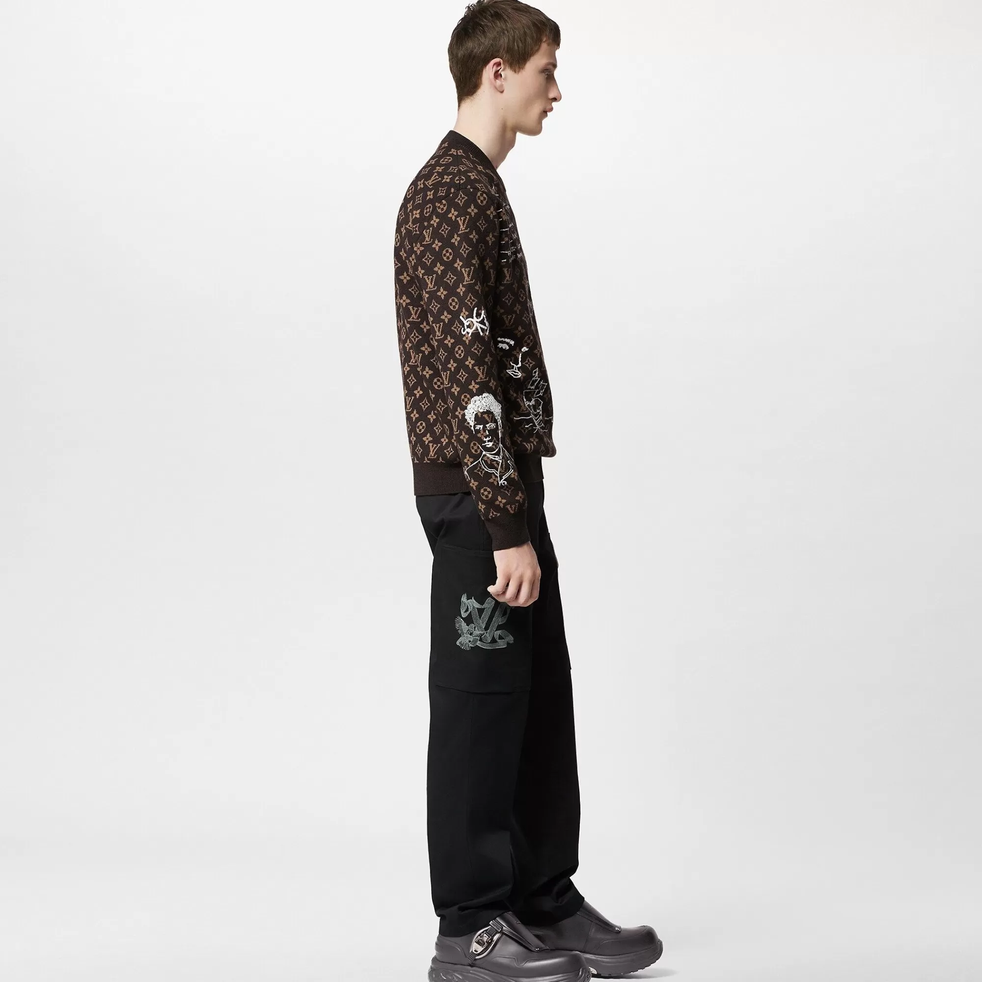 Best Louis Vuitton Embroidered Technical Cotton Cargo Pants