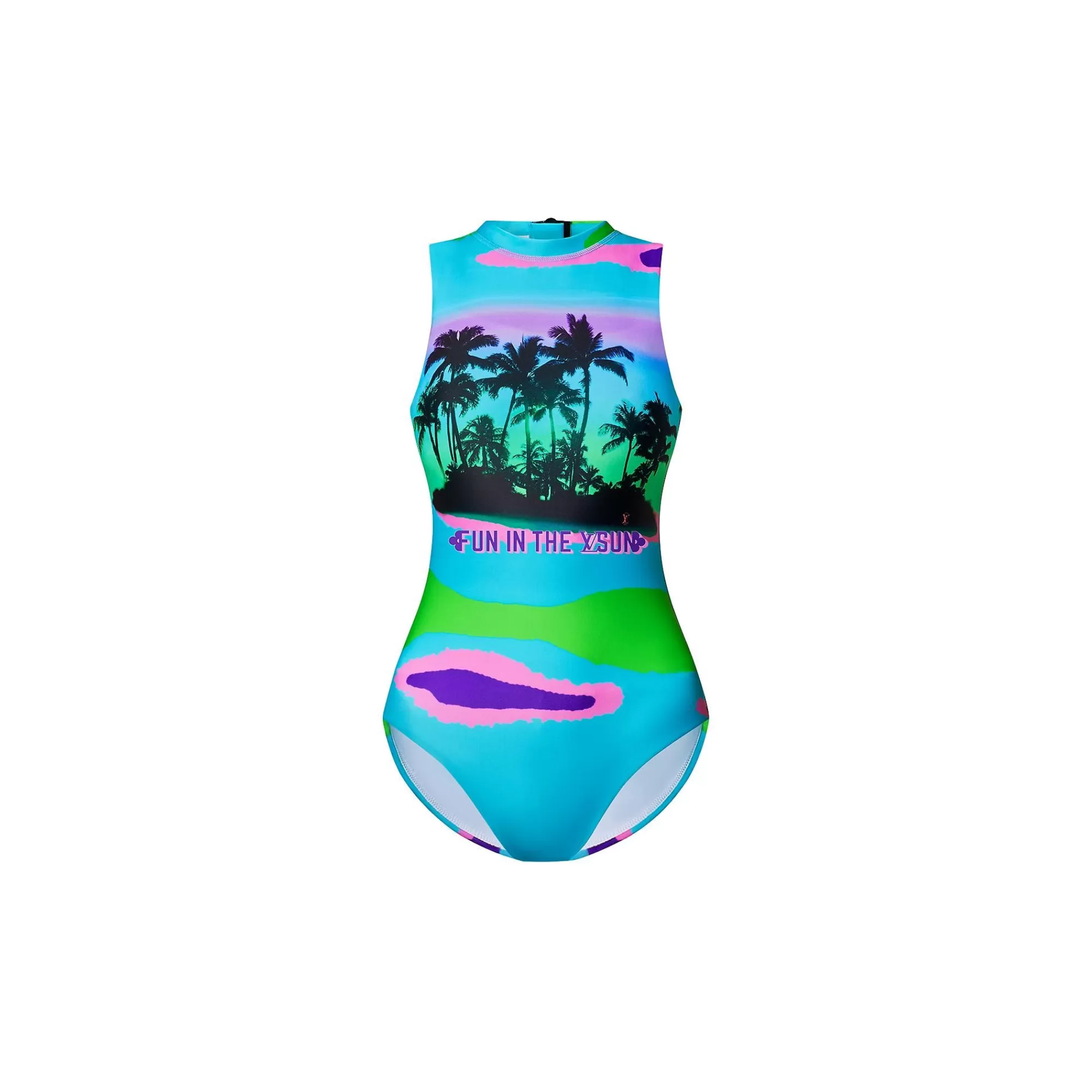Best Sale Louis Vuitton Epi Print Palm Tree One-Piece Swimsuit