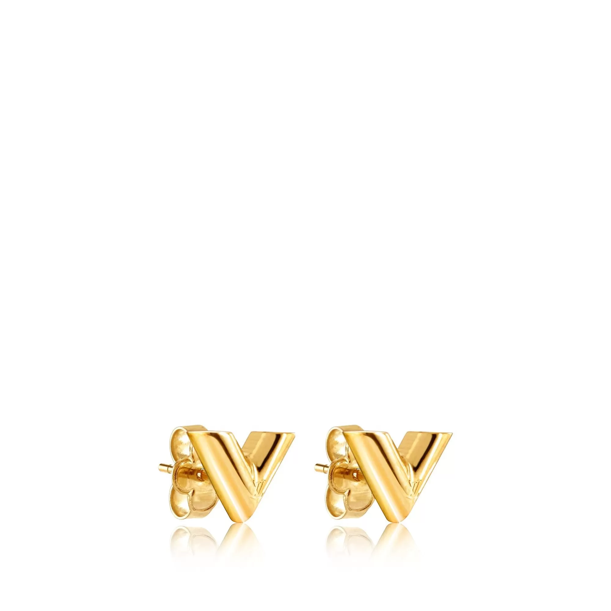 Clearance Louis Vuitton Essential V Stud Earrings Gold