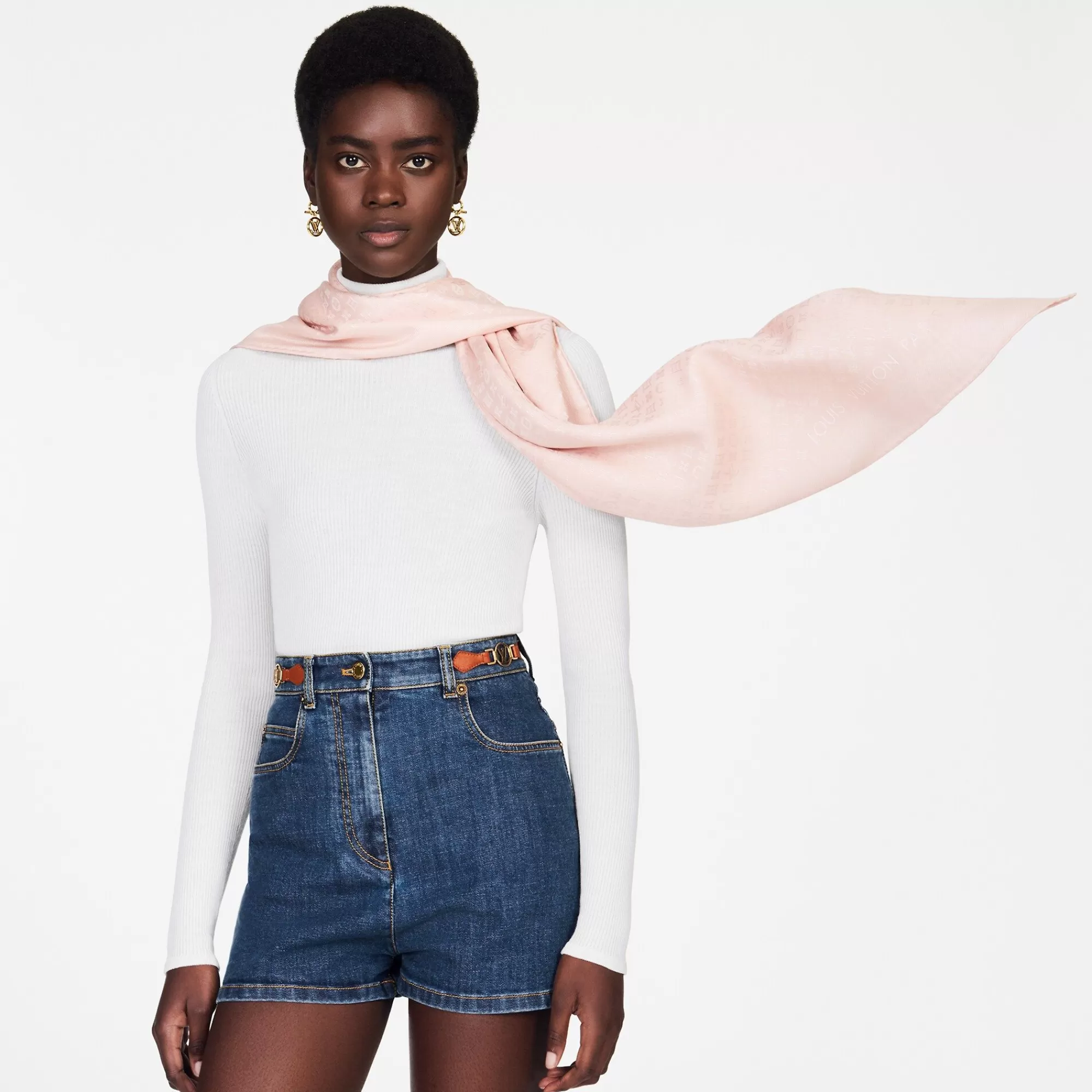 Clearance Louis Vuitton Evermore Shawl Rose Poudre