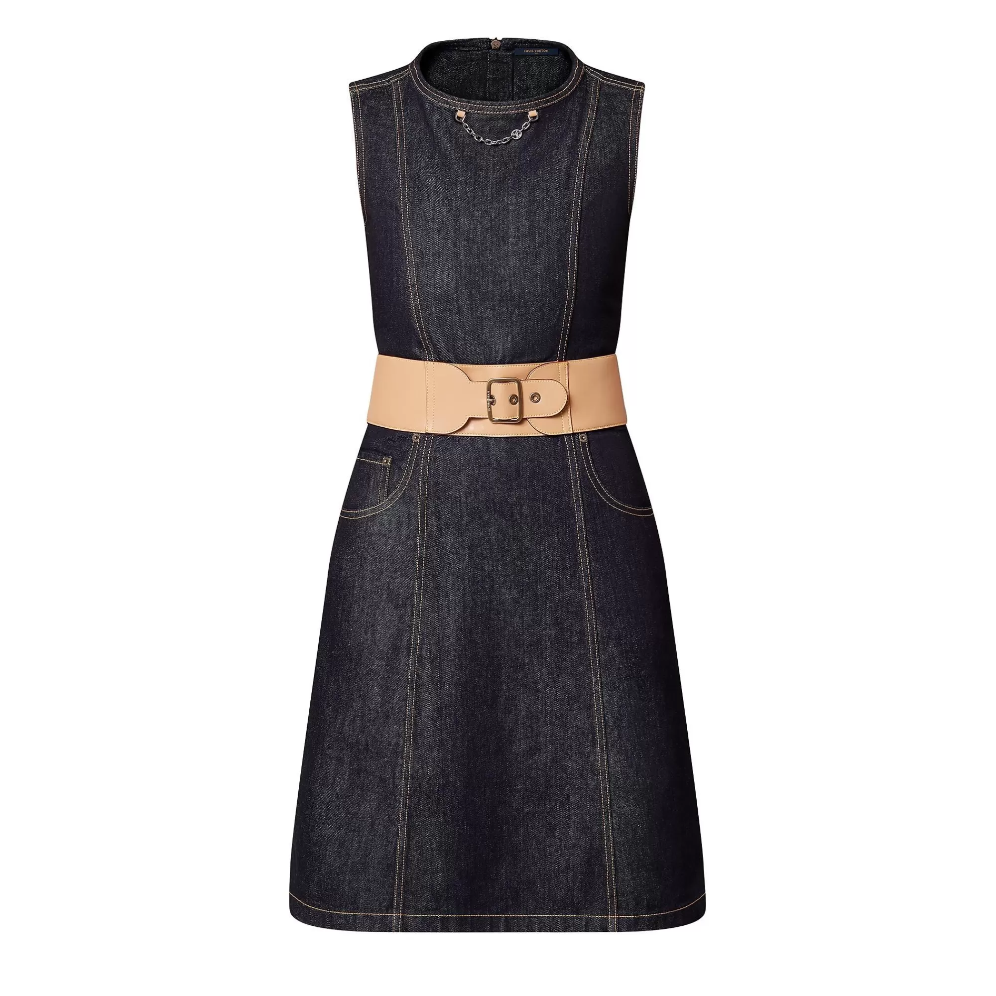 Store Louis Vuitton Eyelet Belt Denim Dress