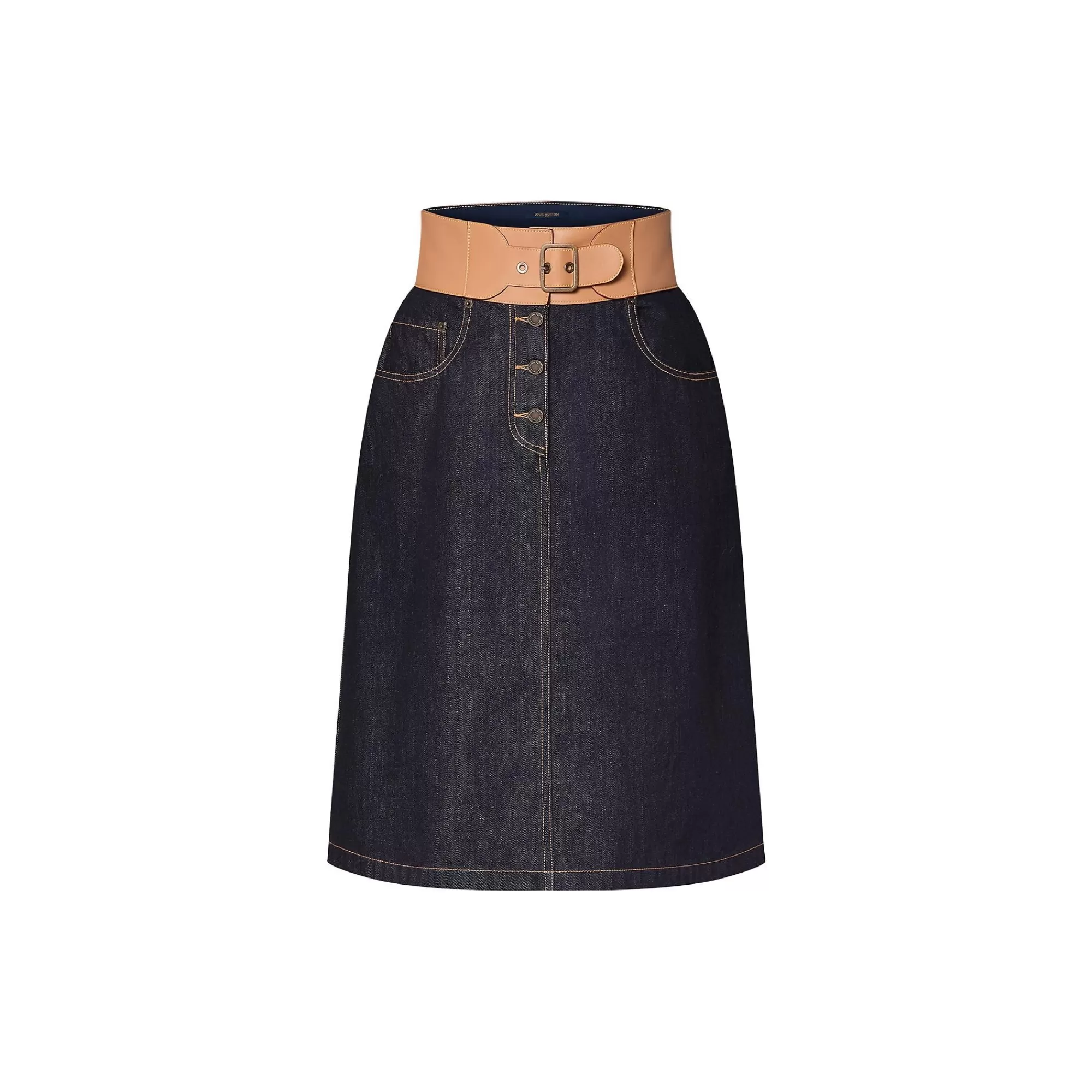 Flash Sale Louis Vuitton Eyelet Belt Denim Skirt