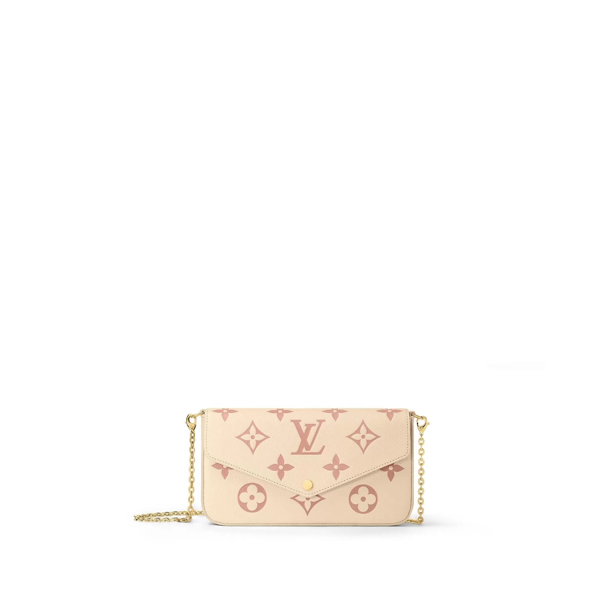New Louis Vuitton Felicie Pochette Creme/Rose Trianon