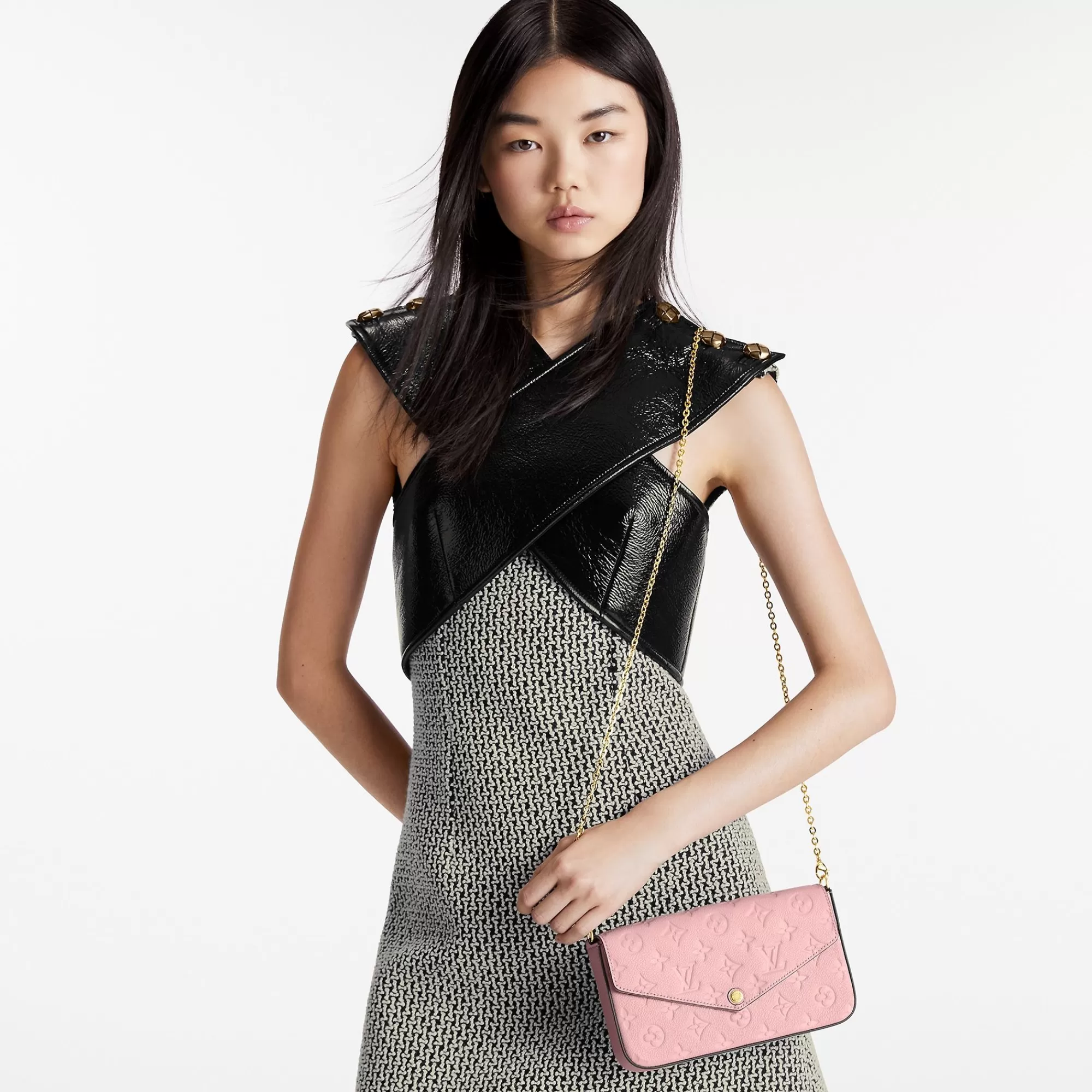 Shop Louis Vuitton Felicie Pochette Rose Poudre