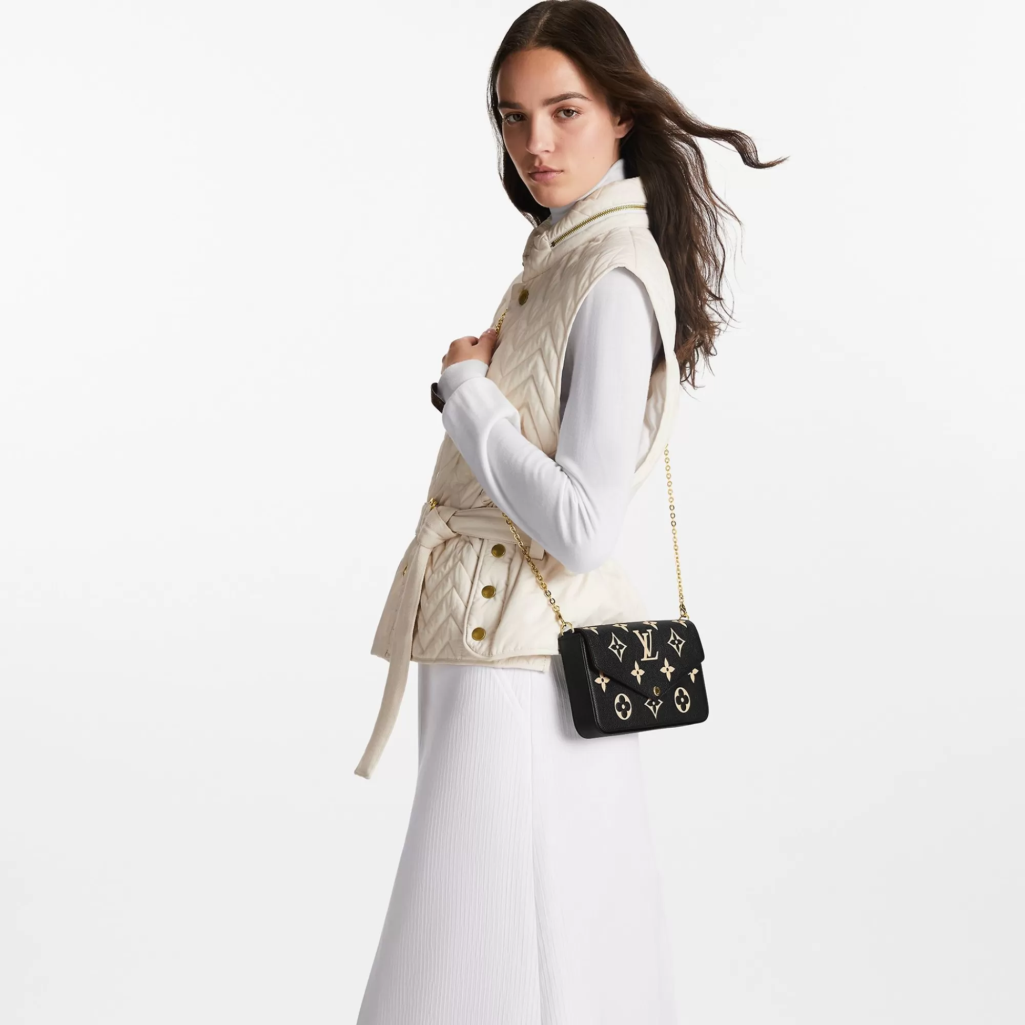 Sale Louis Vuitton Felicie Pochette Black/Beige
