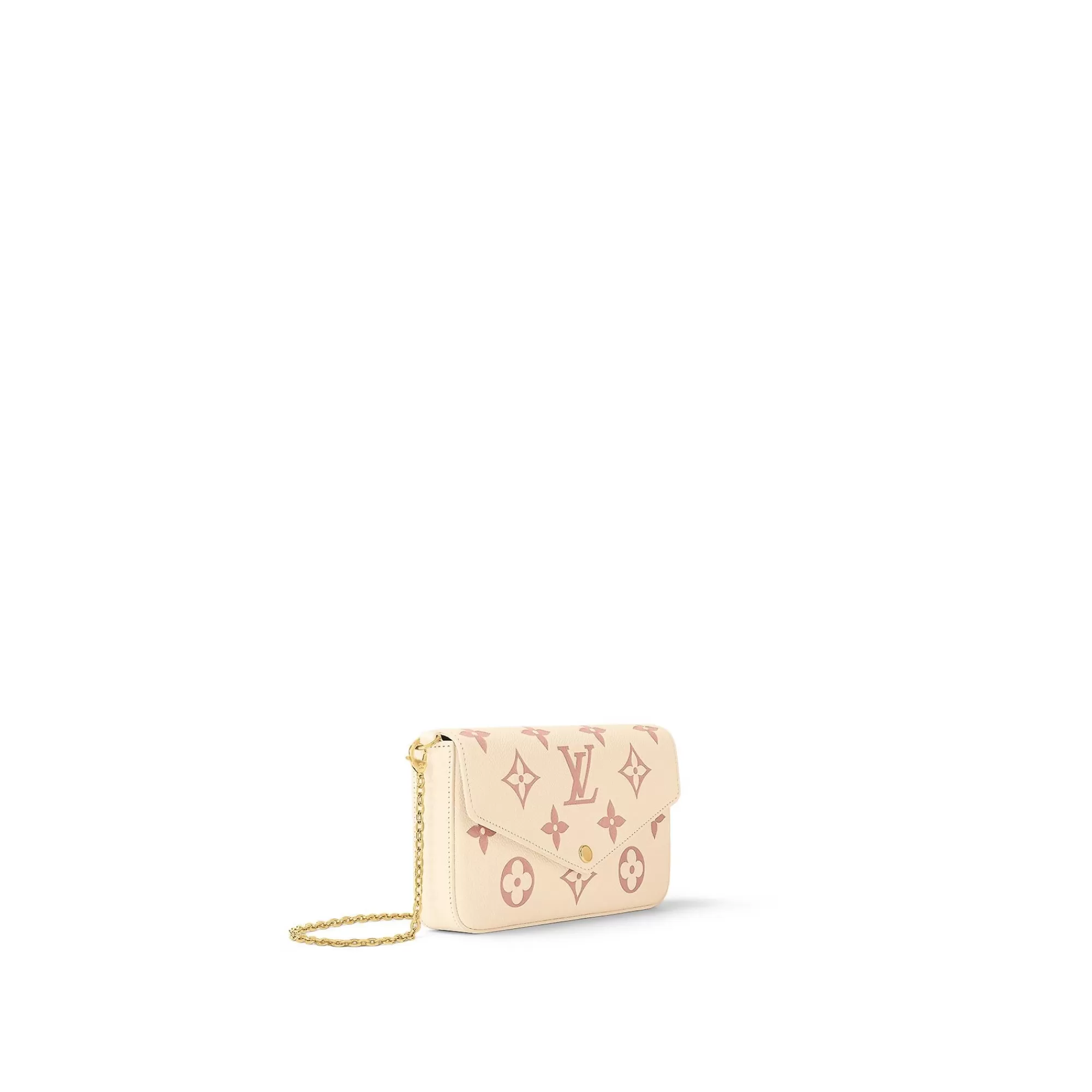 New Louis Vuitton Felicie Pochette Creme/Rose Trianon