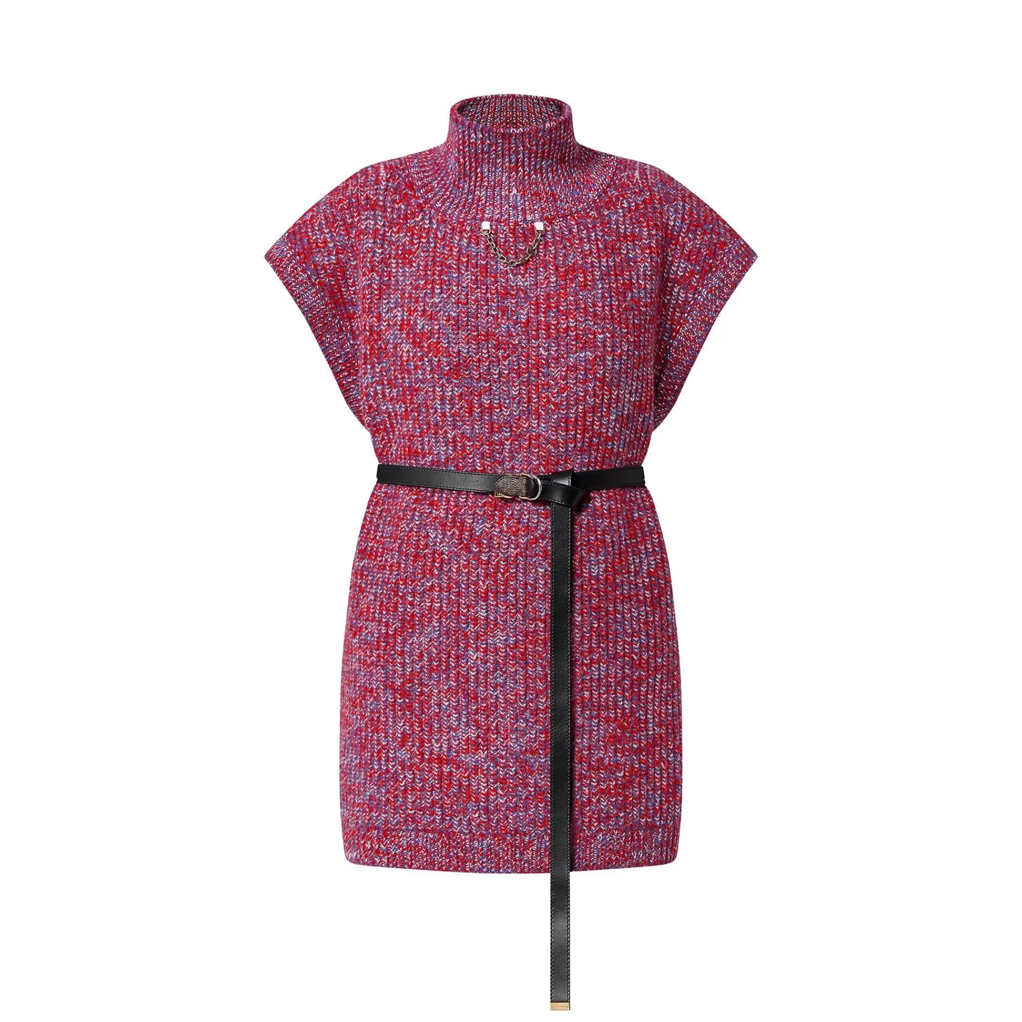 Best Louis Vuitton Felted Wool High Neck Knit Mini Dress