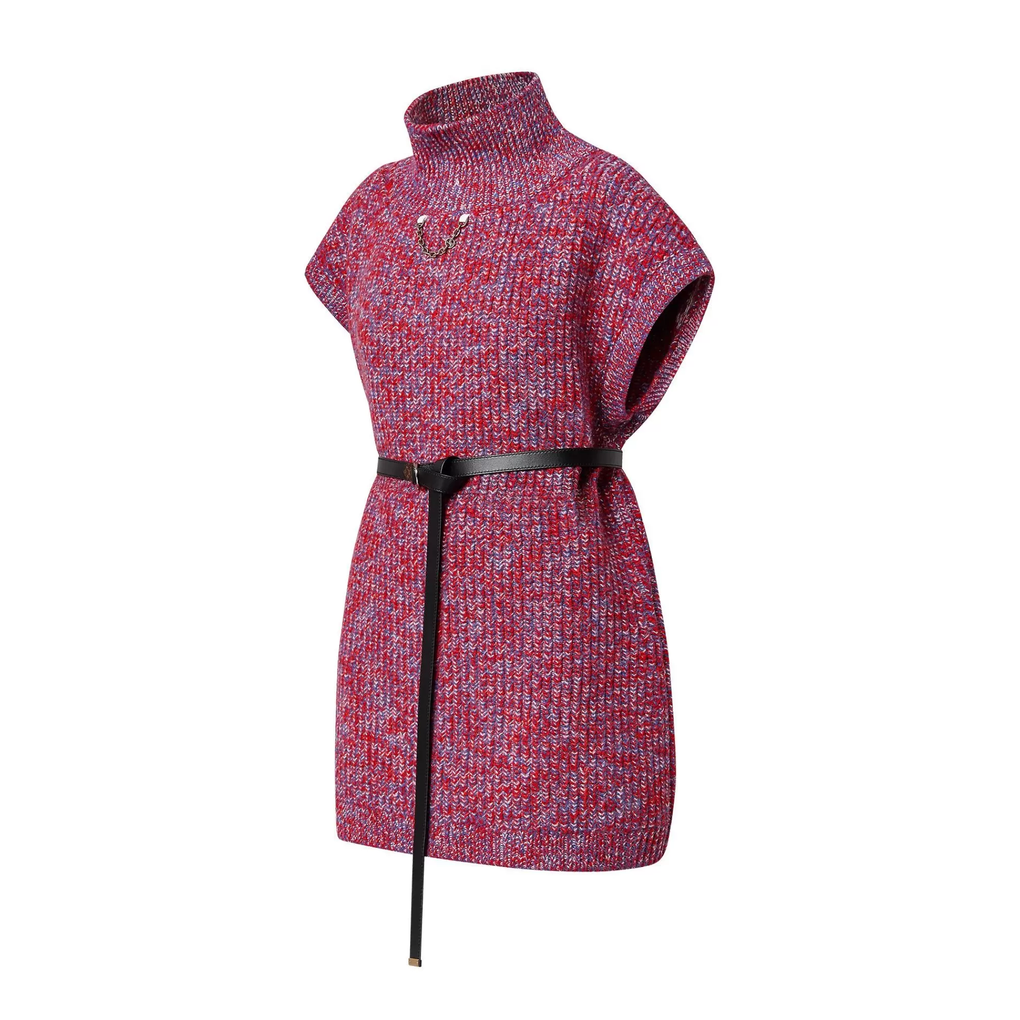 Best Louis Vuitton Felted Wool High Neck Knit Mini Dress