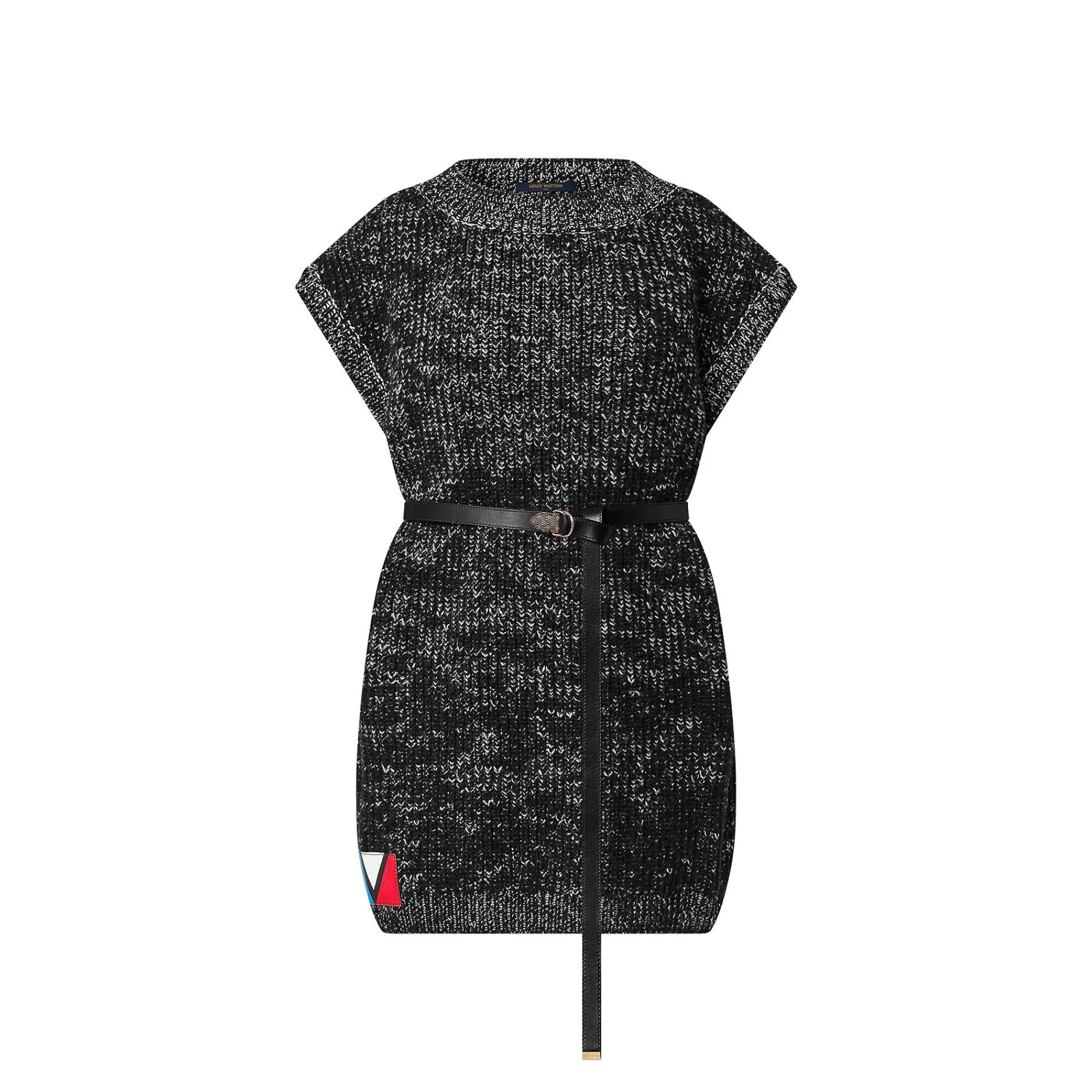 Outlet Louis Vuitton Felted Wool Knit Mini Dress Black