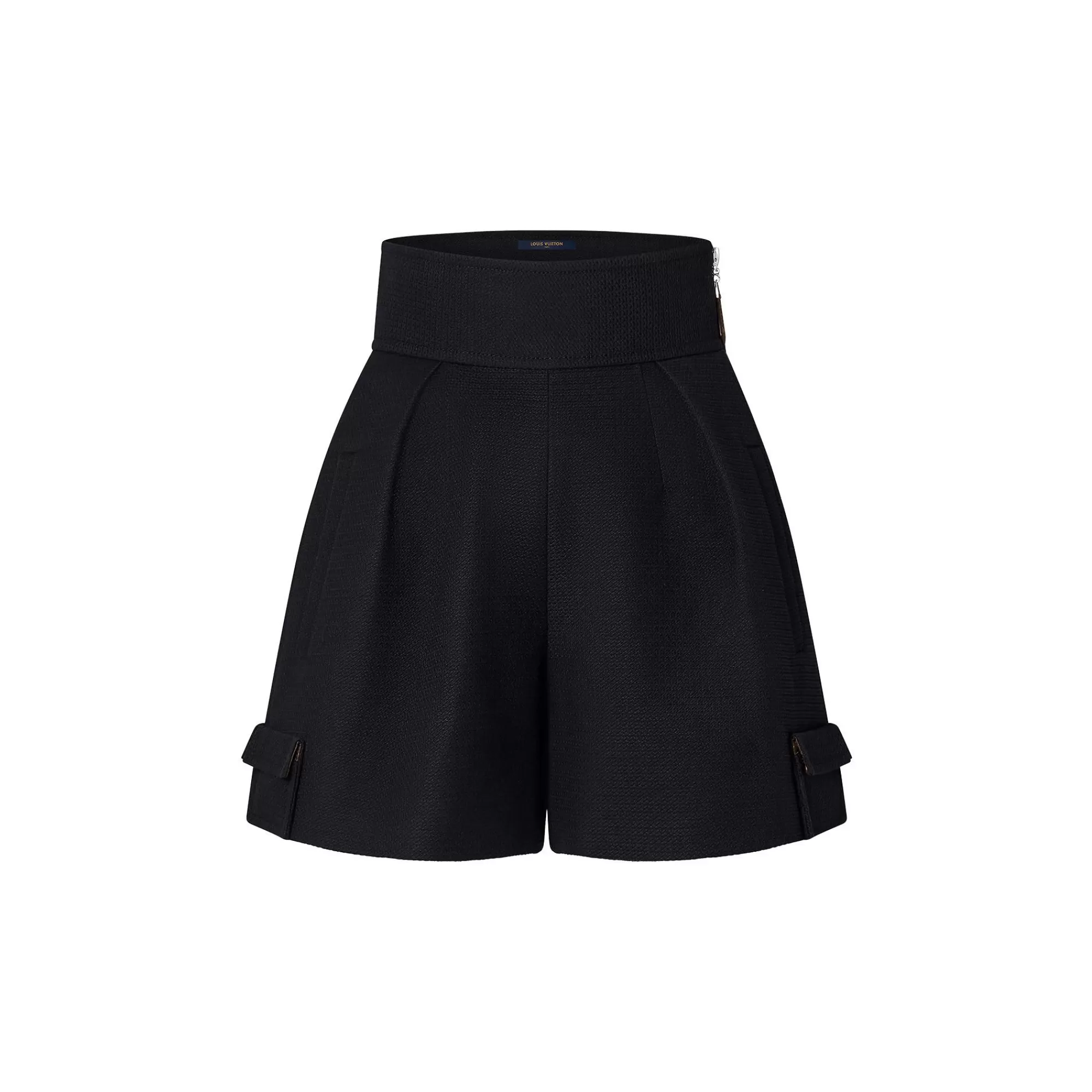 Shop Louis Vuitton Flap Pocket Wide-Leg Mini Shorts