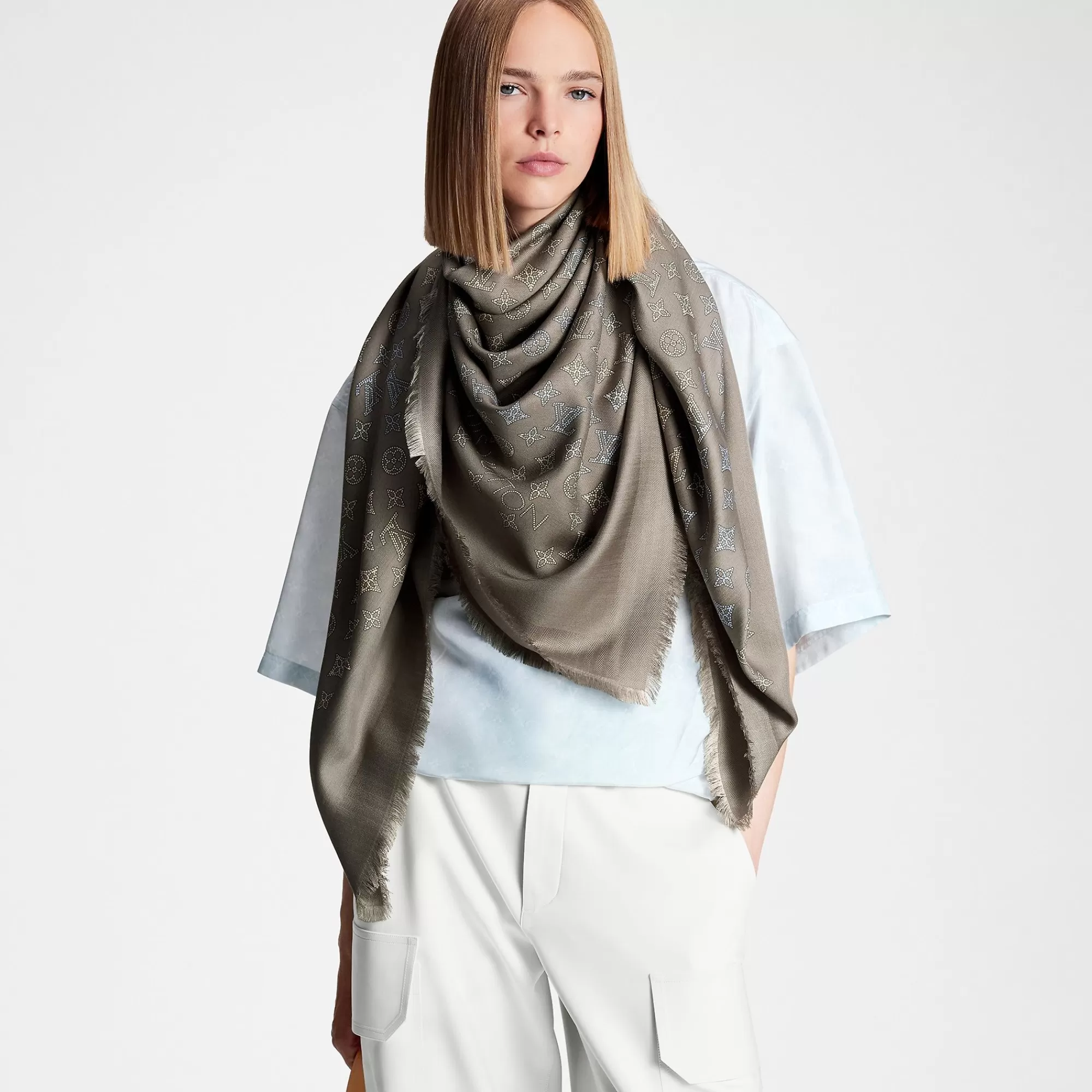 New Louis Vuitton Flight Mode Mahina Cloudy Flowers Shawl