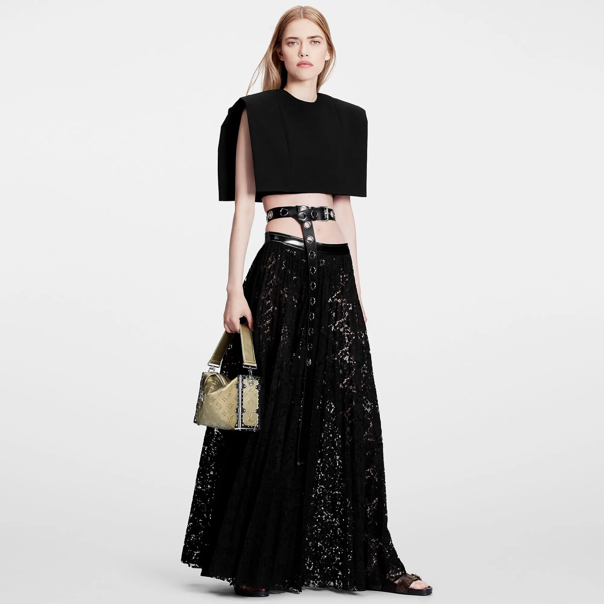 Cheap Louis Vuitton Floral Lace Maxi Skirt