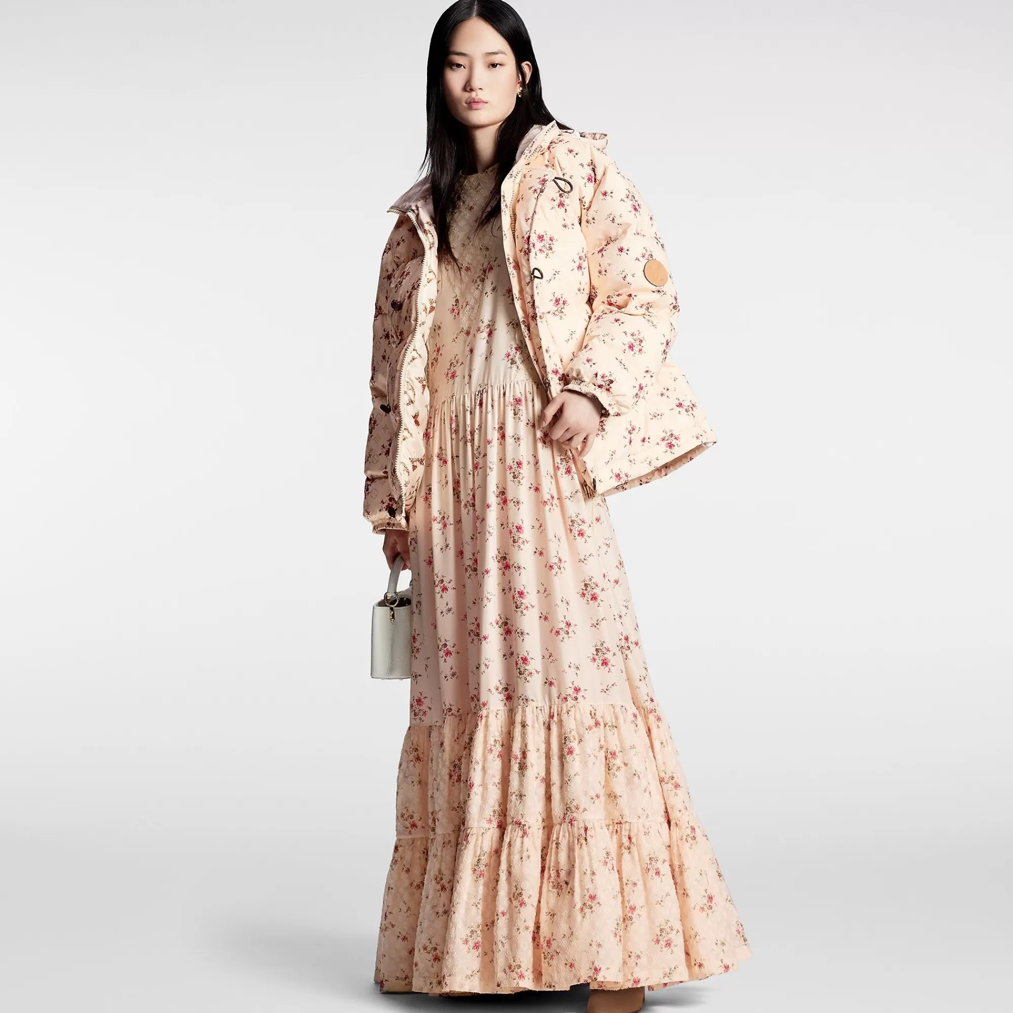 Store Louis Vuitton Floral Print Long Puffer Jacket