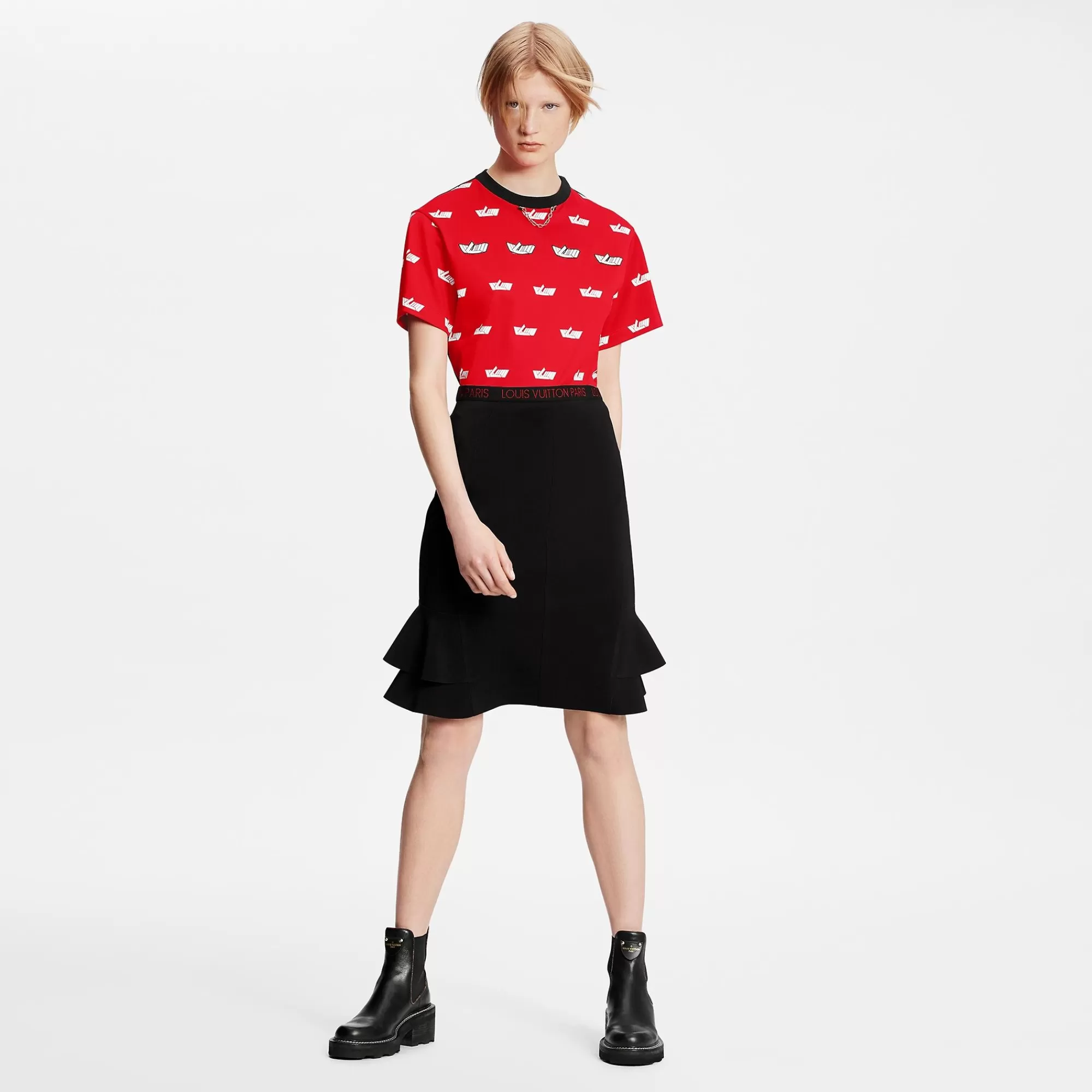 Discount Louis Vuitton Flounce Hem Sporty Skirt