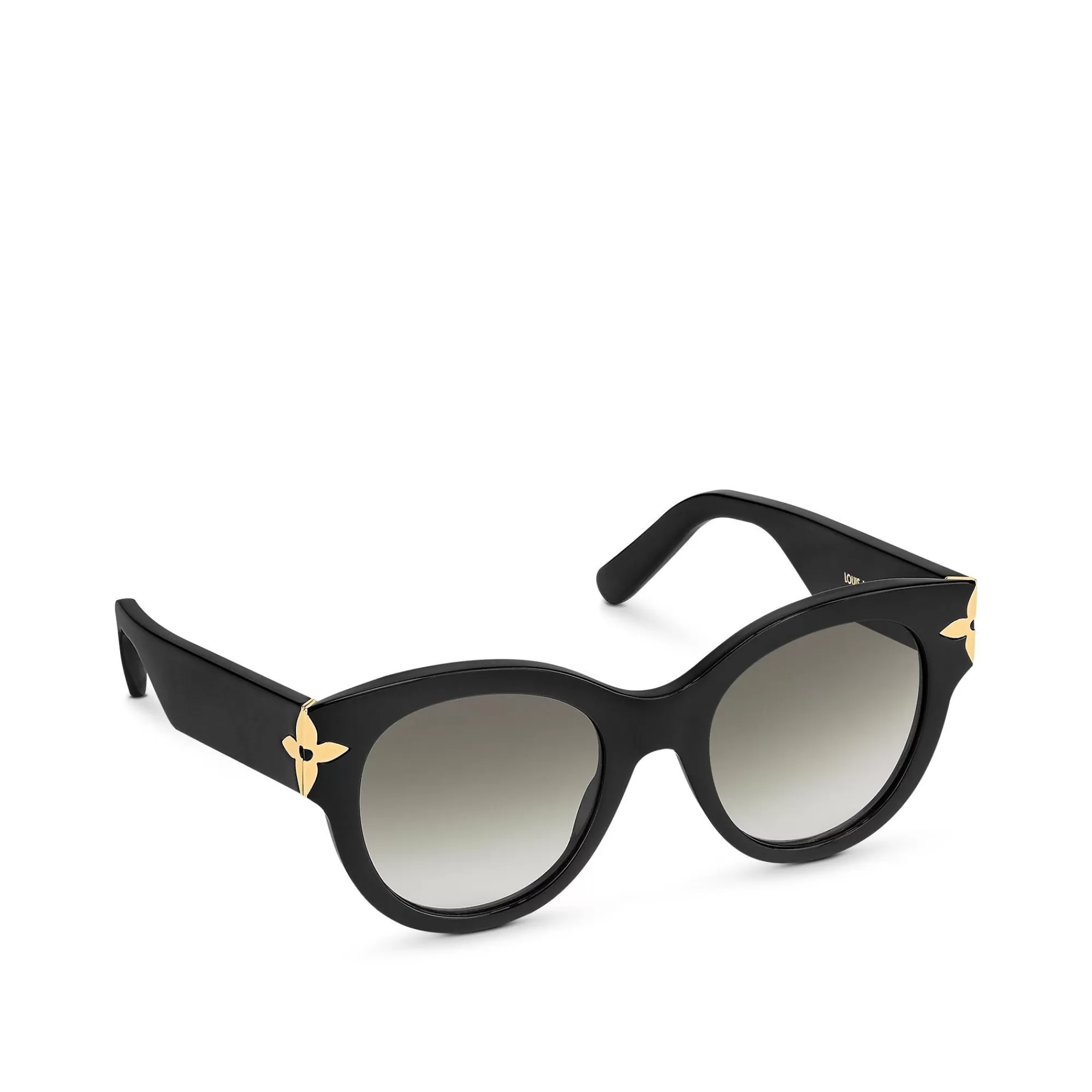 Shop Louis Vuitton Flower Edge Round Sunglasses Black