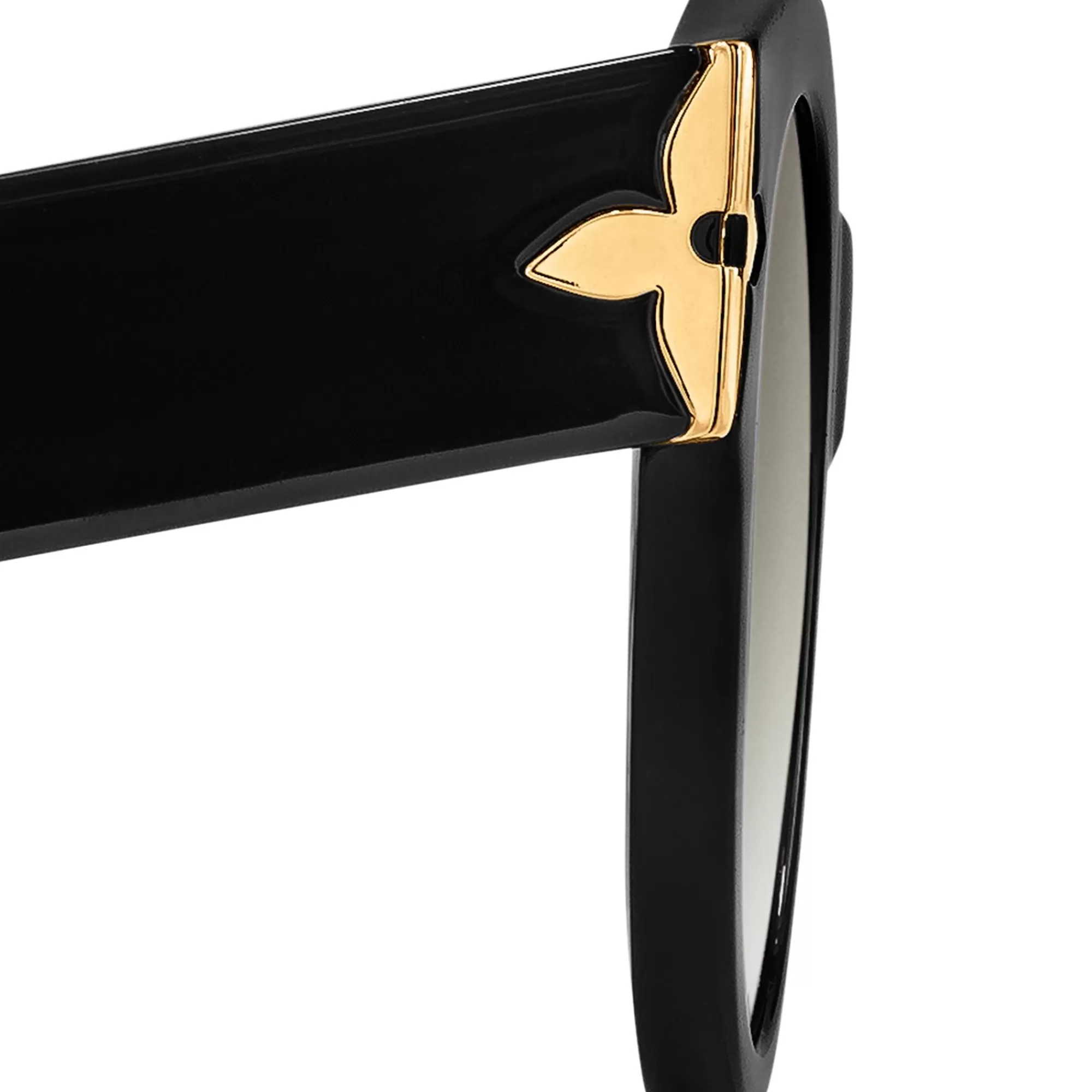 Shop Louis Vuitton Flower Edge Round Sunglasses Black