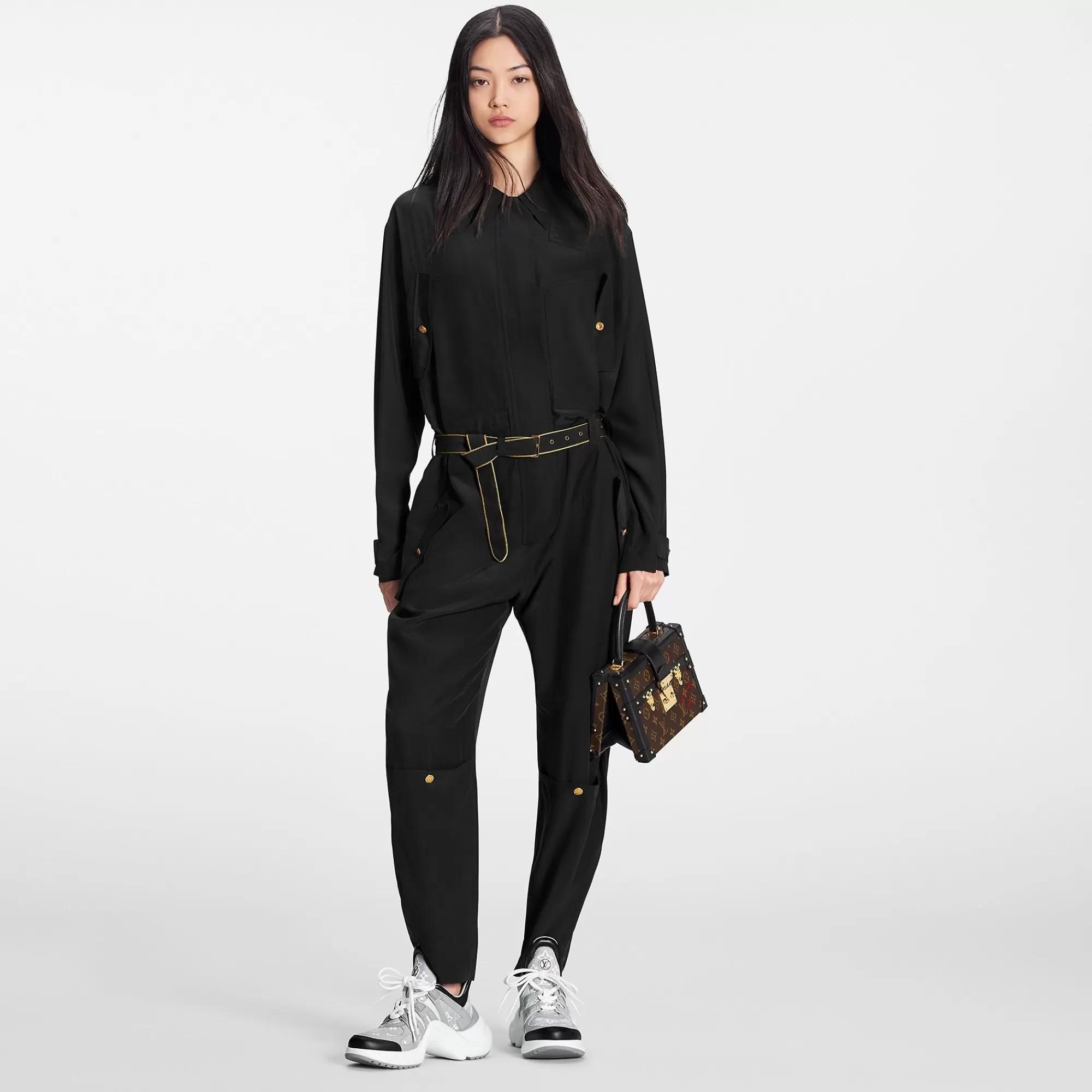 Online Louis Vuitton Fluid Silk Utility Jumpsuit