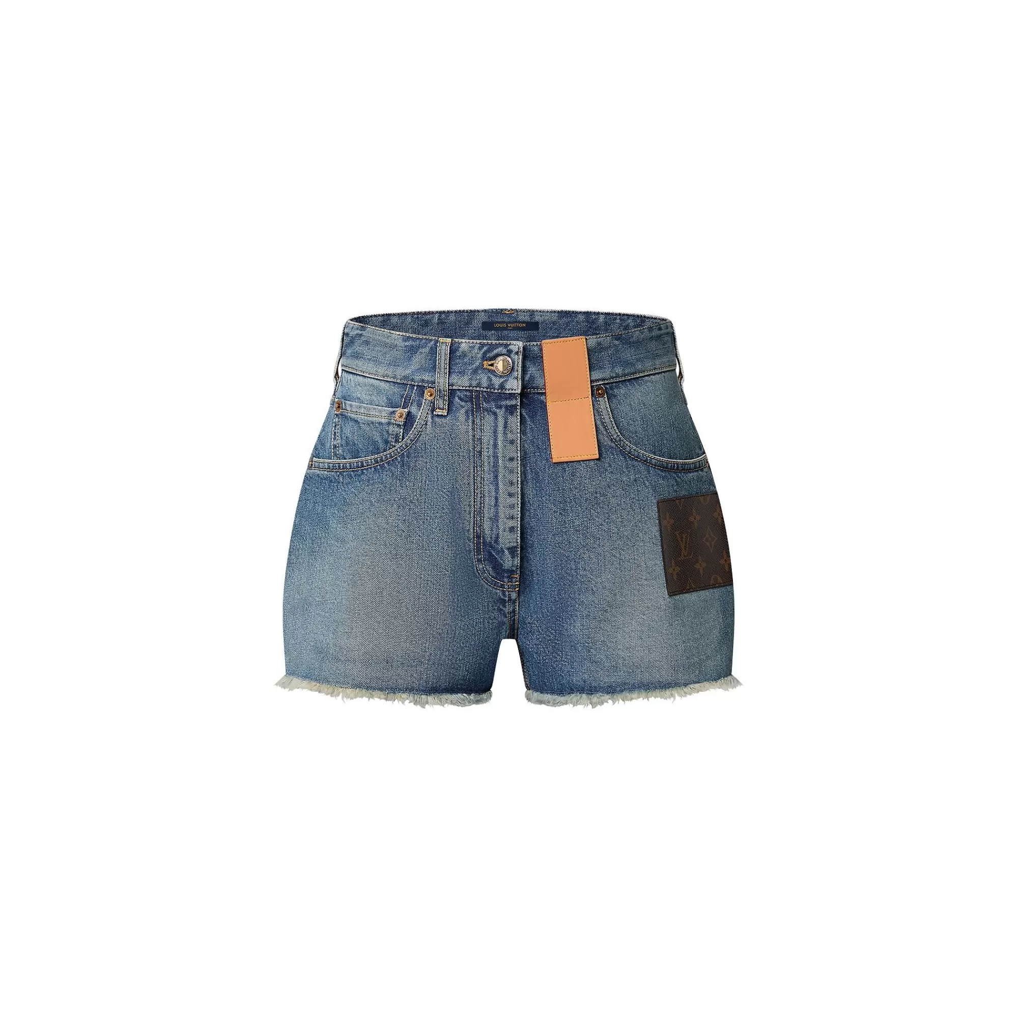 Clearance Louis Vuitton Frayed Hem Denim Mini Shorts