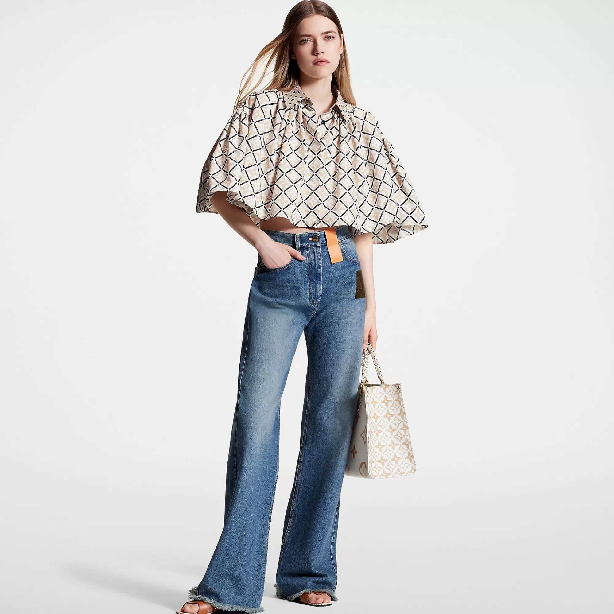 Discount Louis Vuitton Frayed Hem Straight-Cut Jeans