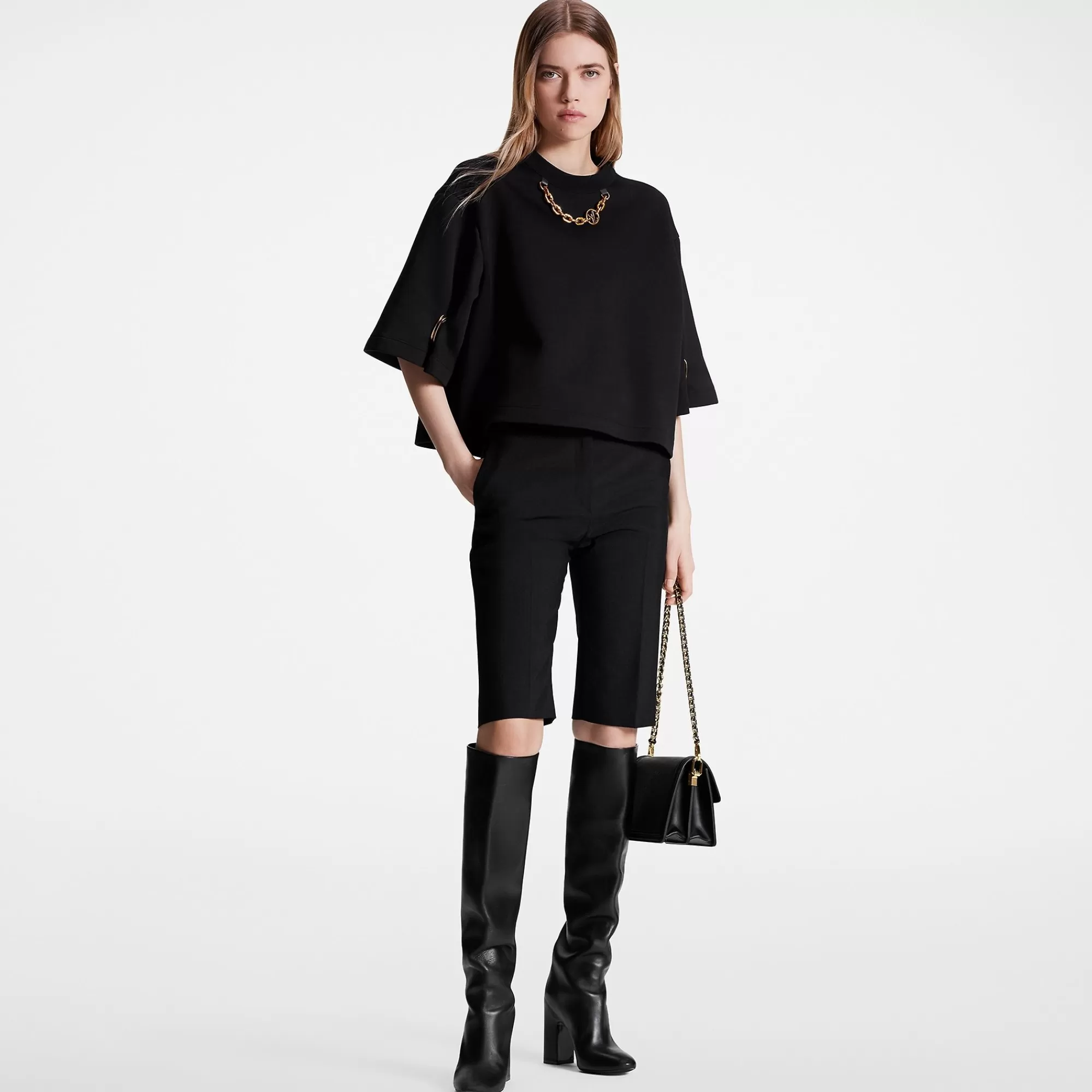 Discount Louis Vuitton Giant Snap Button Crop Top