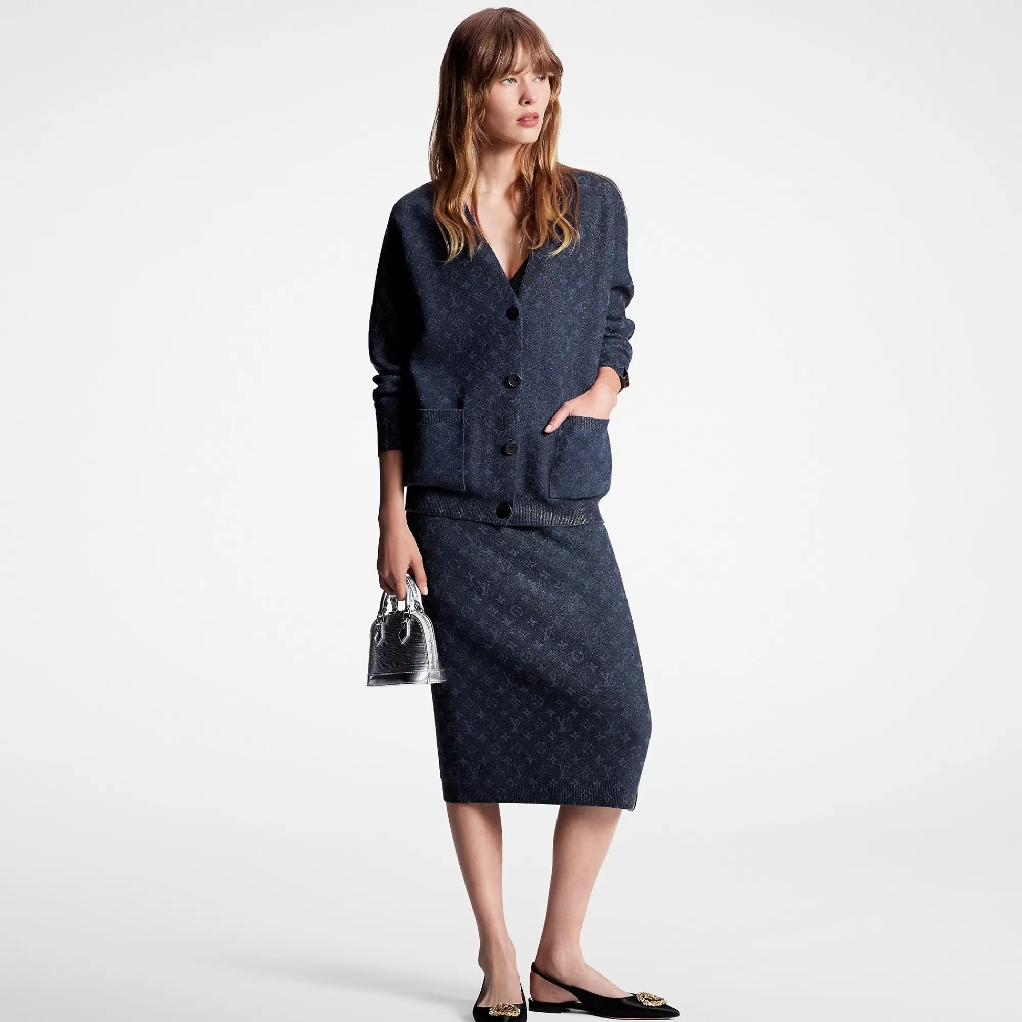 Discount Louis Vuitton Glitter Monogram Knit Cardigan