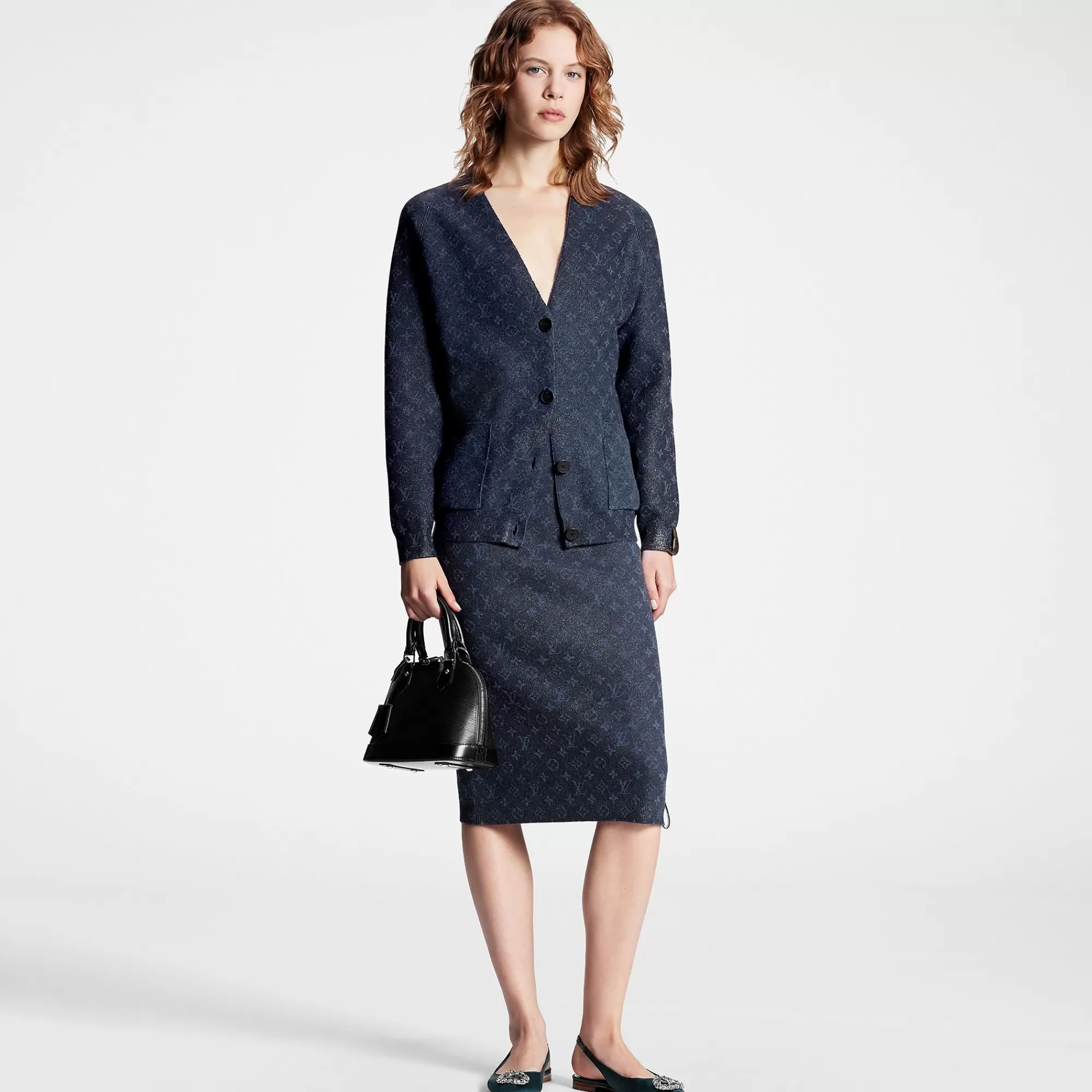 Best Louis Vuitton Glitter Monogram Knit Skirt