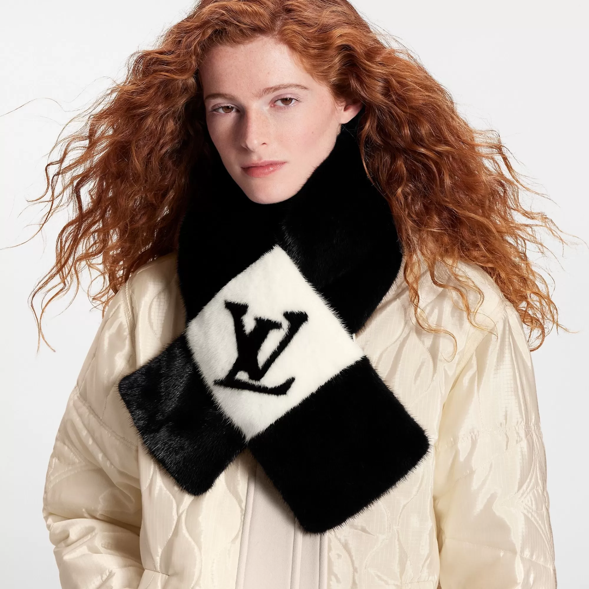 Cheap Louis Vuitton Gogram Fur Scarf