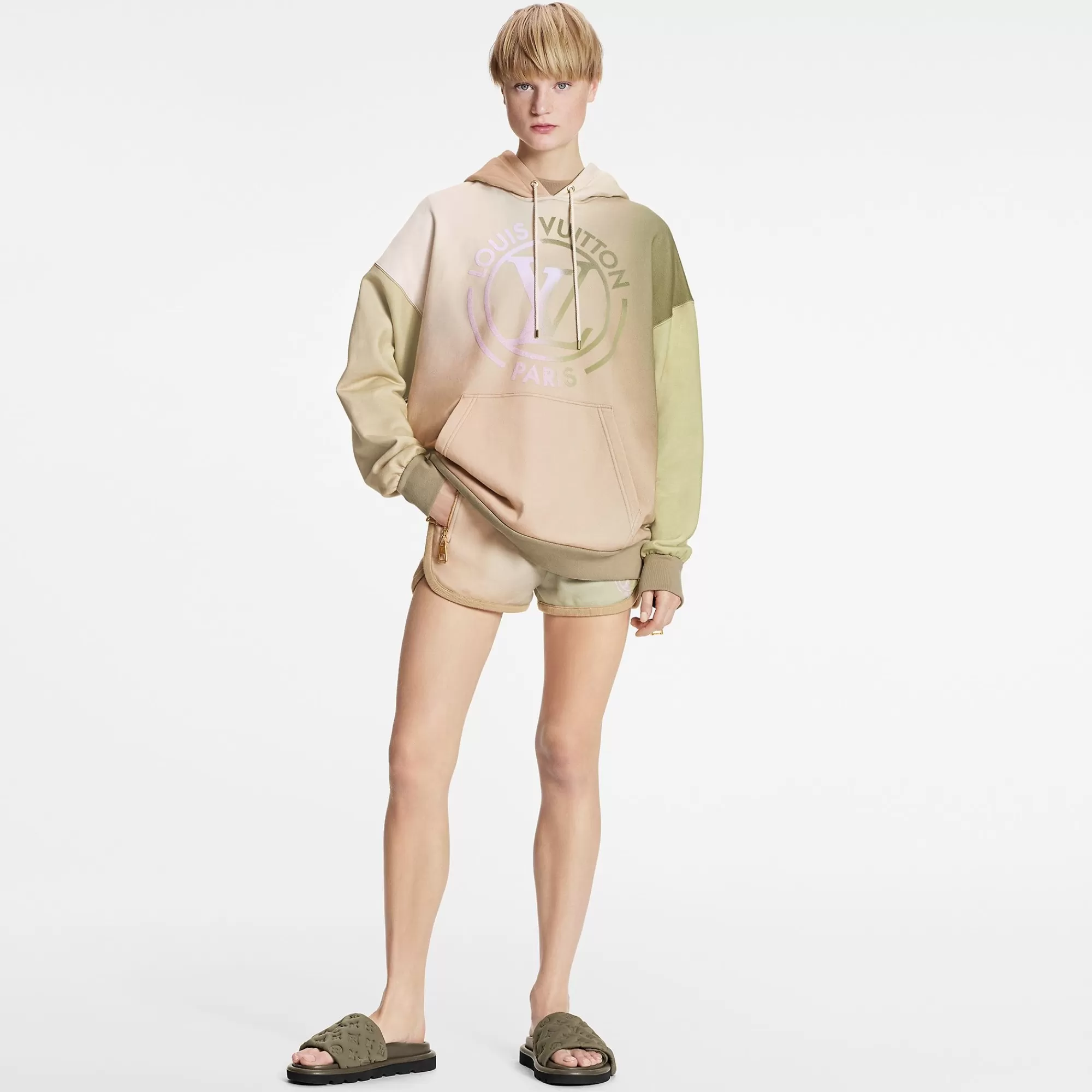 Outlet Louis Vuitton Gradient Fleece Jersey Lv Circle Hoodie