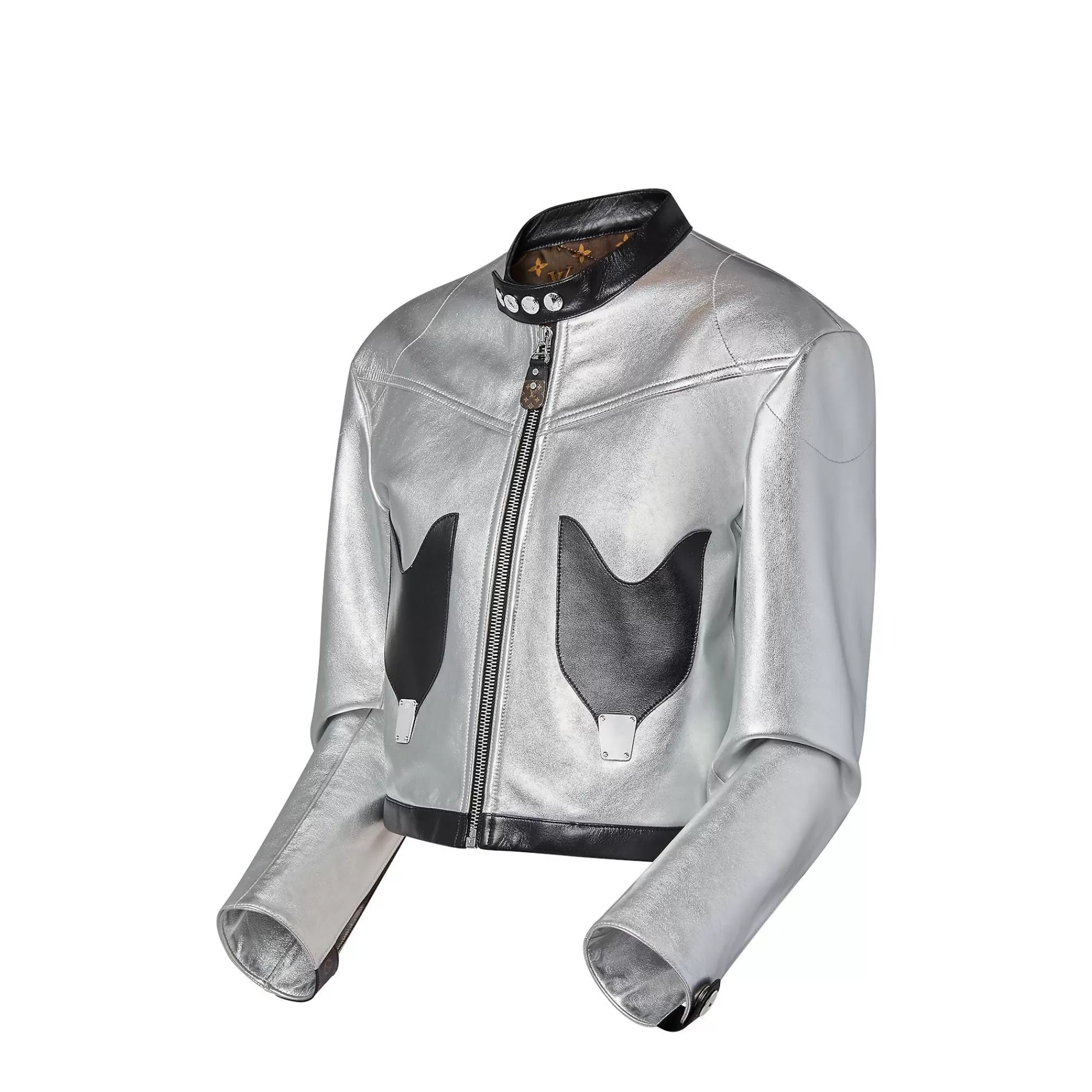 Best Louis Vuitton Graphic Accent Silver Calfskin Jacket