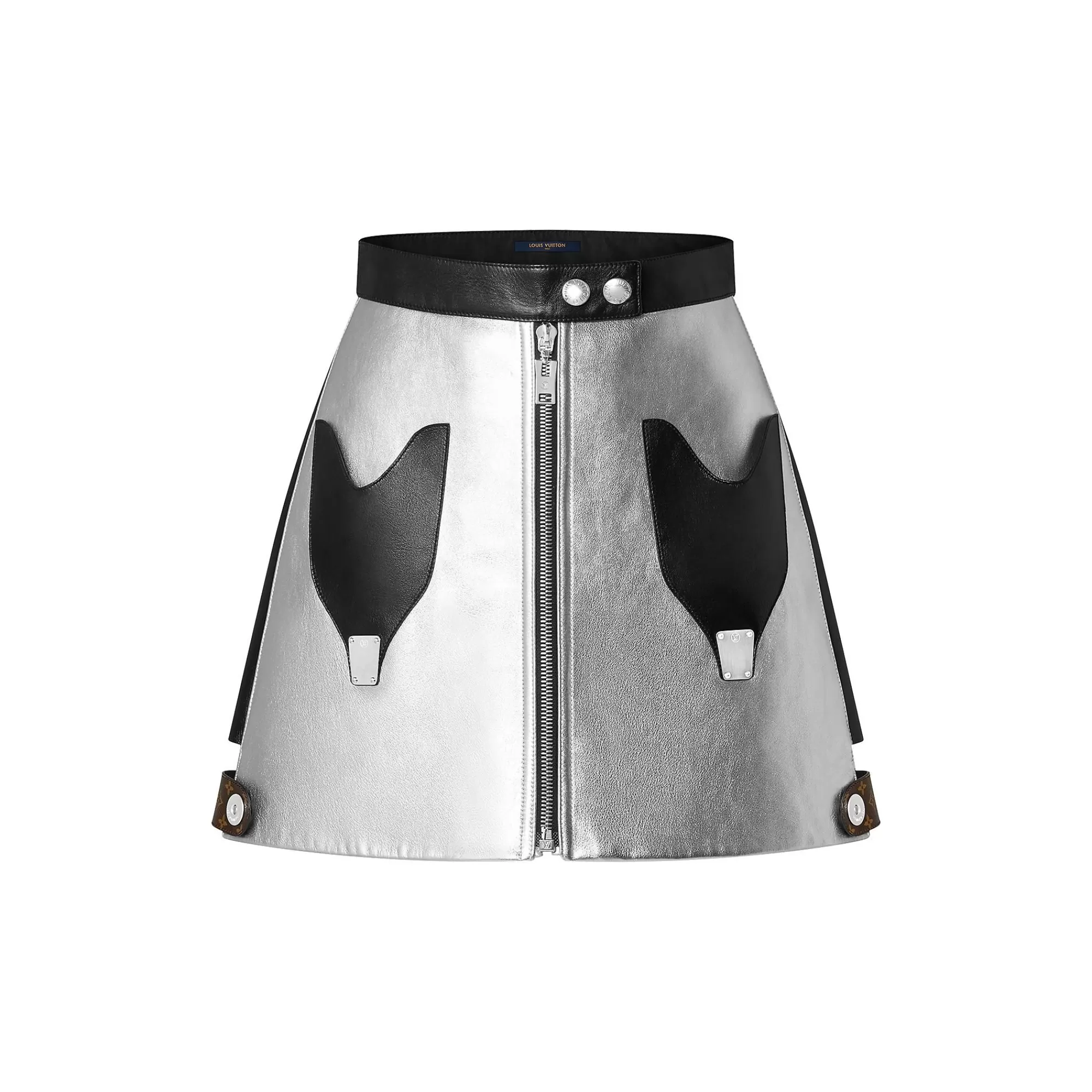 Best Louis Vuitton Graphic Accent Silver Calfskin Mini Skirt