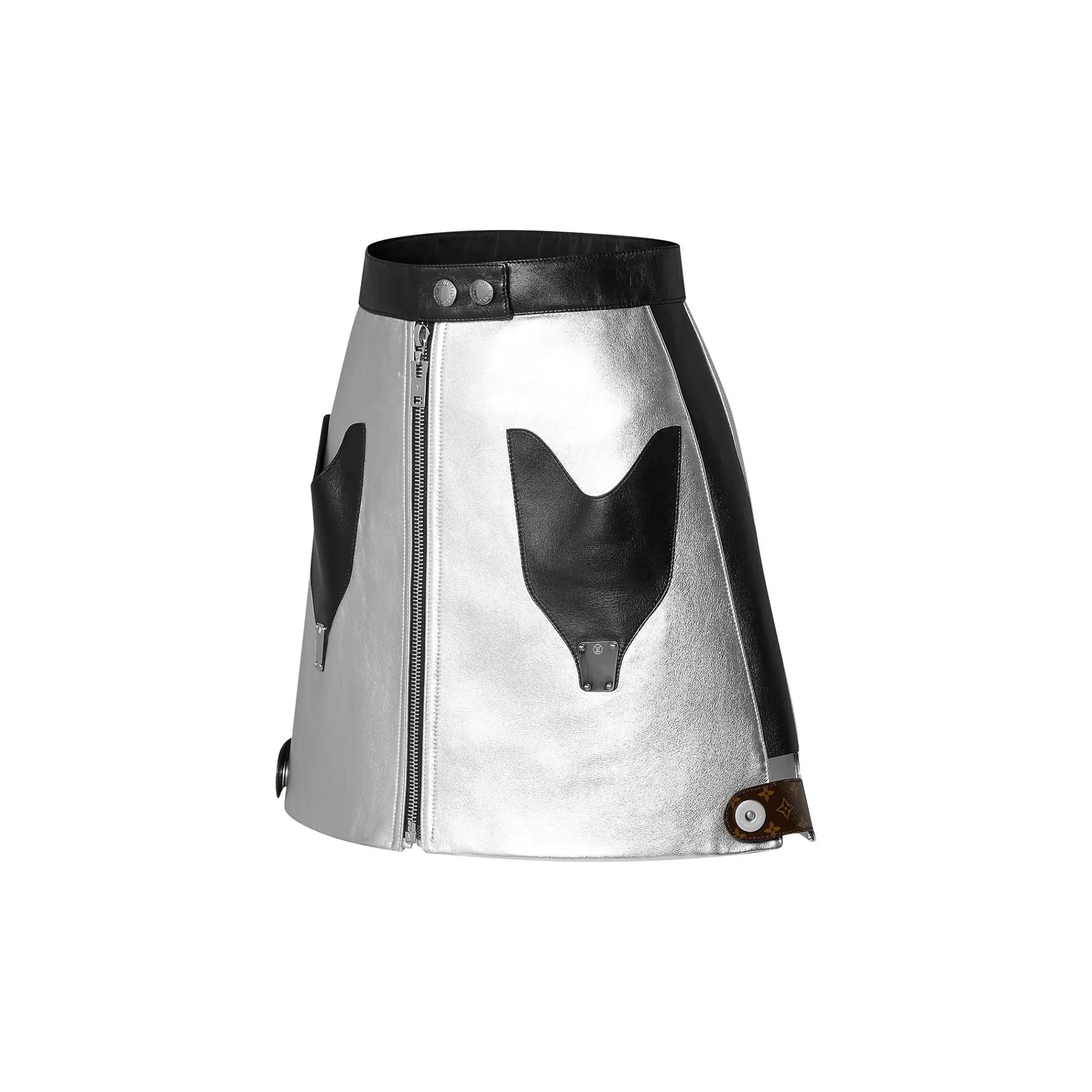 Best Louis Vuitton Graphic Accent Silver Calfskin Mini Skirt